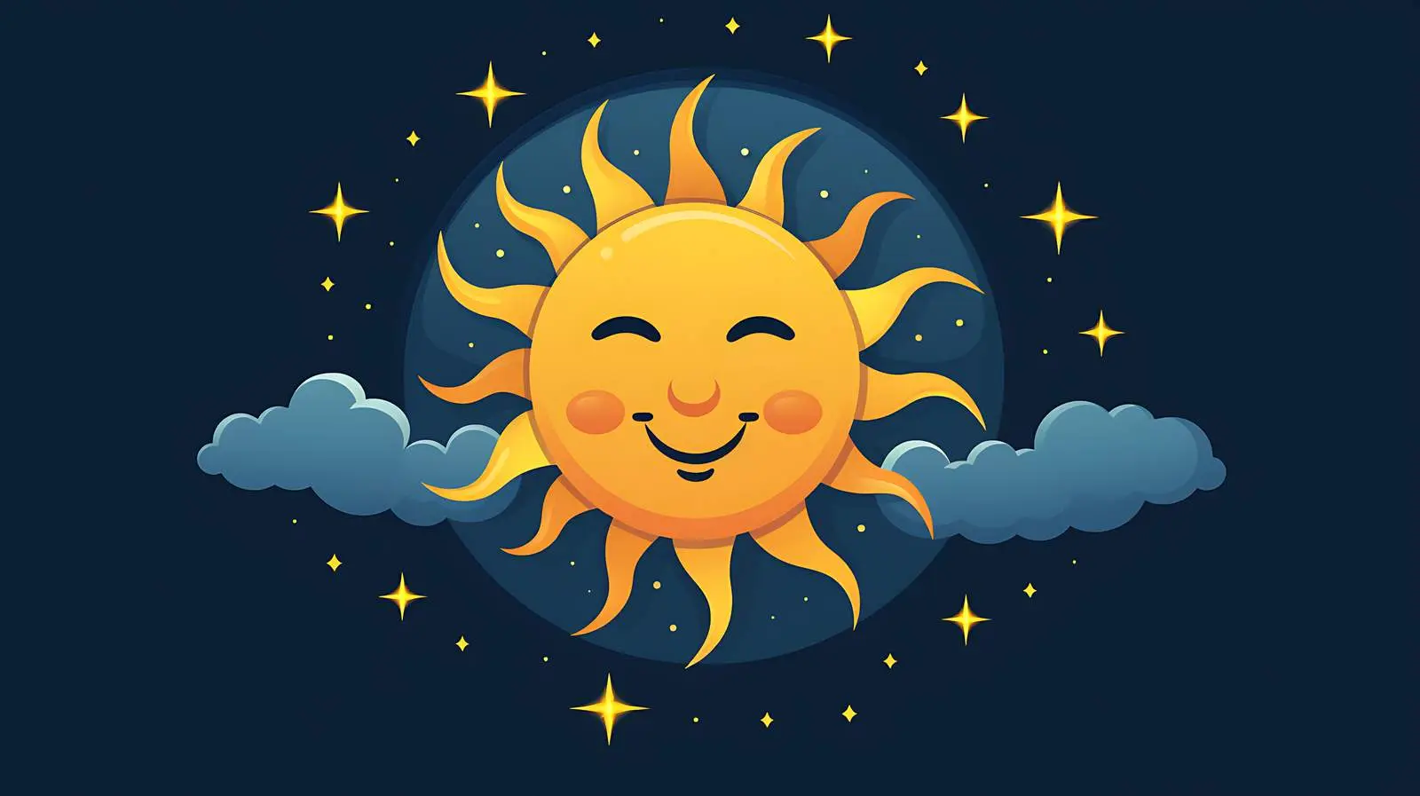 Space Sun Cartoon Icon on Blue Star — free download from Dotvec