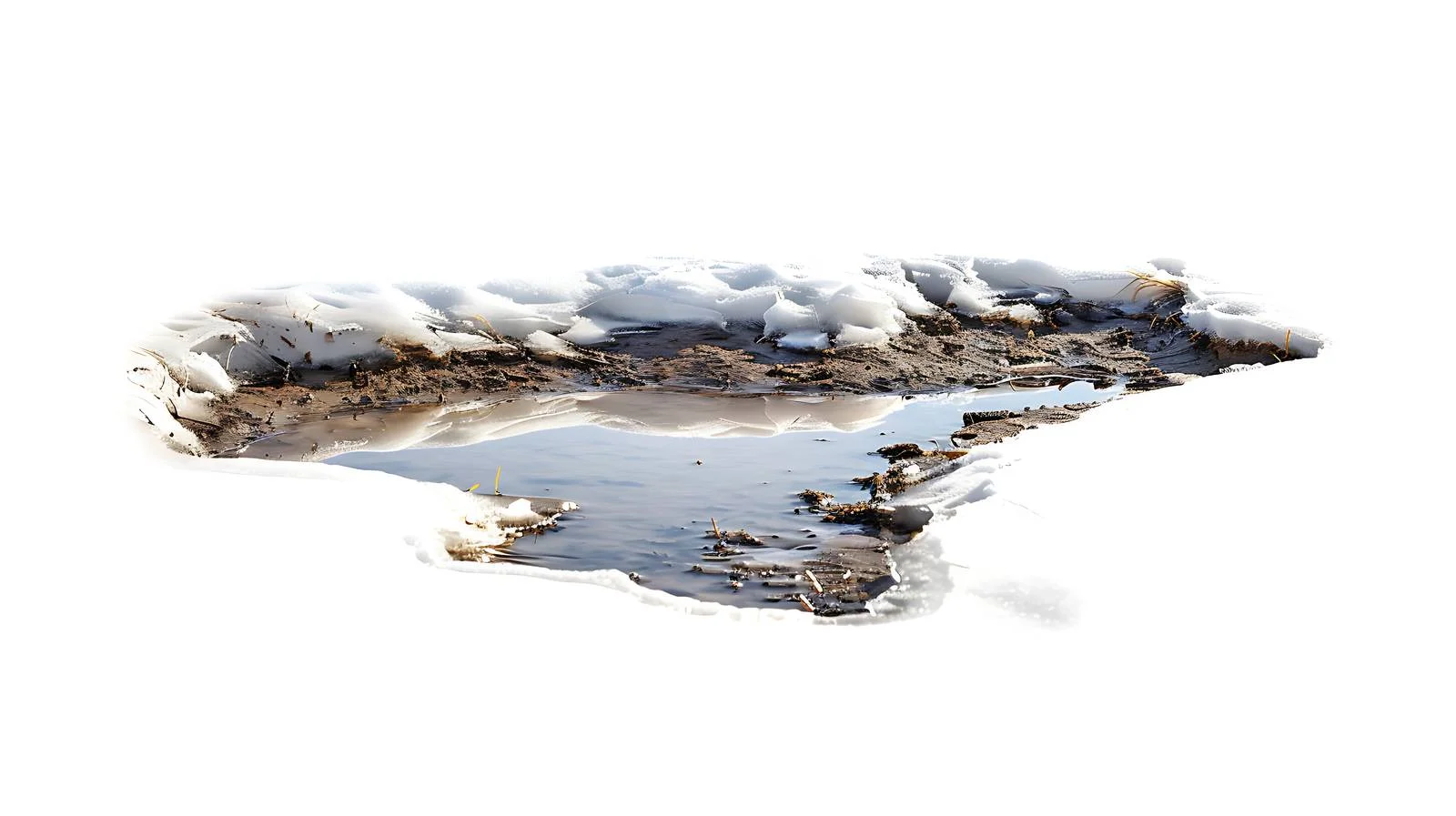Tranquil Frozen Water Surface with Snow — free download from Dotvec