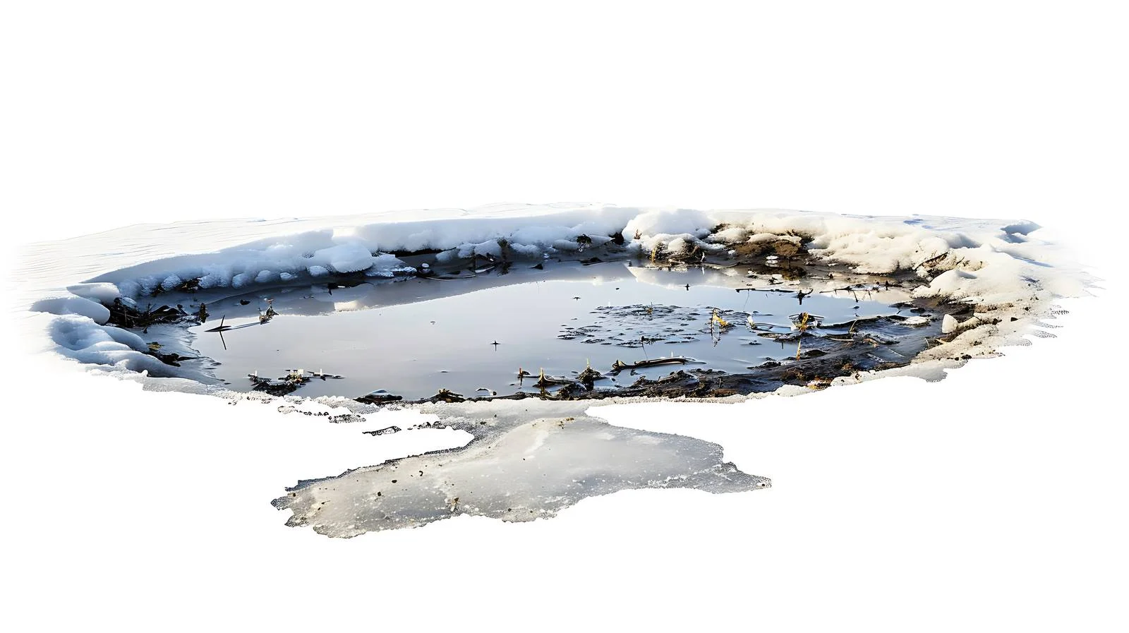 Tranquil Snow-Covered Frozen Puddle Texture — free download from Dotvec