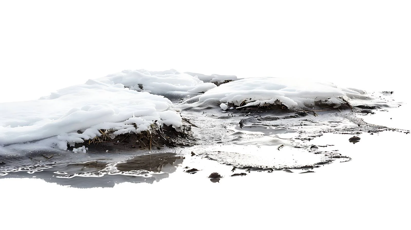 Frozen Water Surface in Small Snowy Puddle — free download from Dotvec