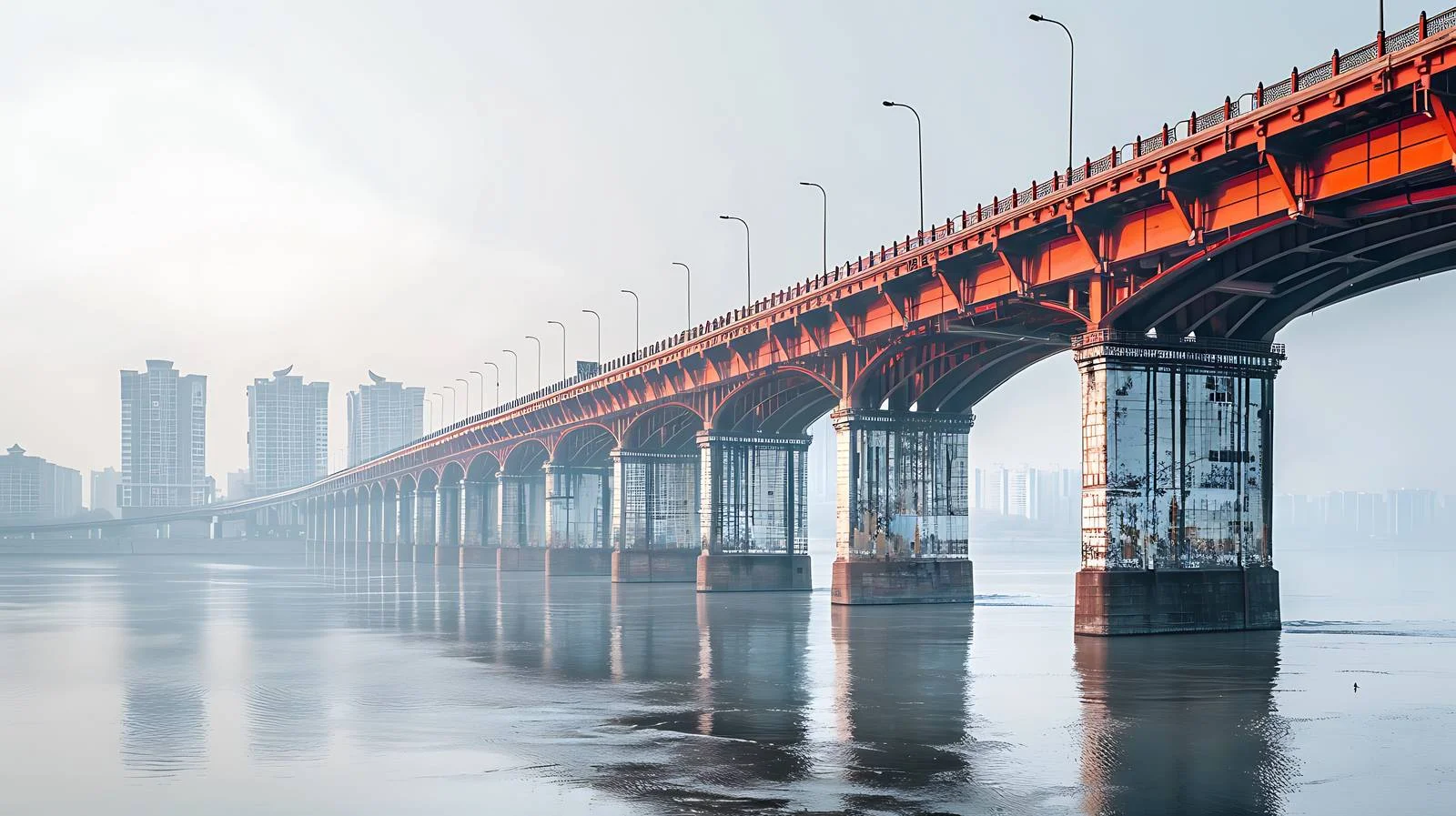 Scenic View of Wuhan Yangtze Bridge — free download from Dotvec
