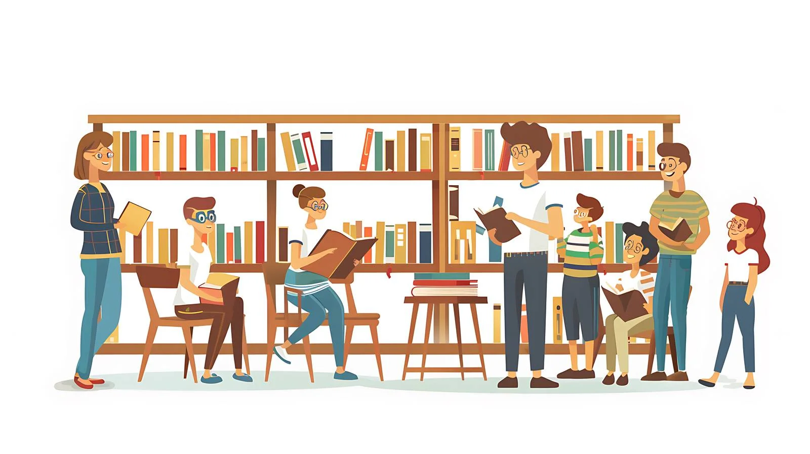 Educational Scene in Isolated Library — free download from Dotvec