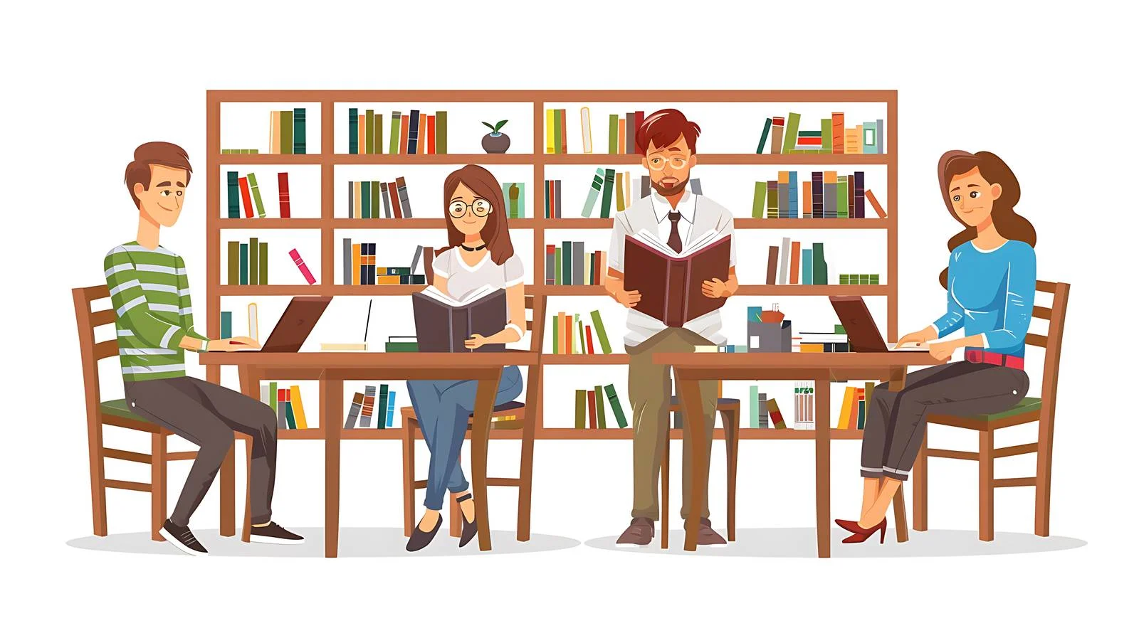 Academic Scene in Isolated Library — free download from Dotvec