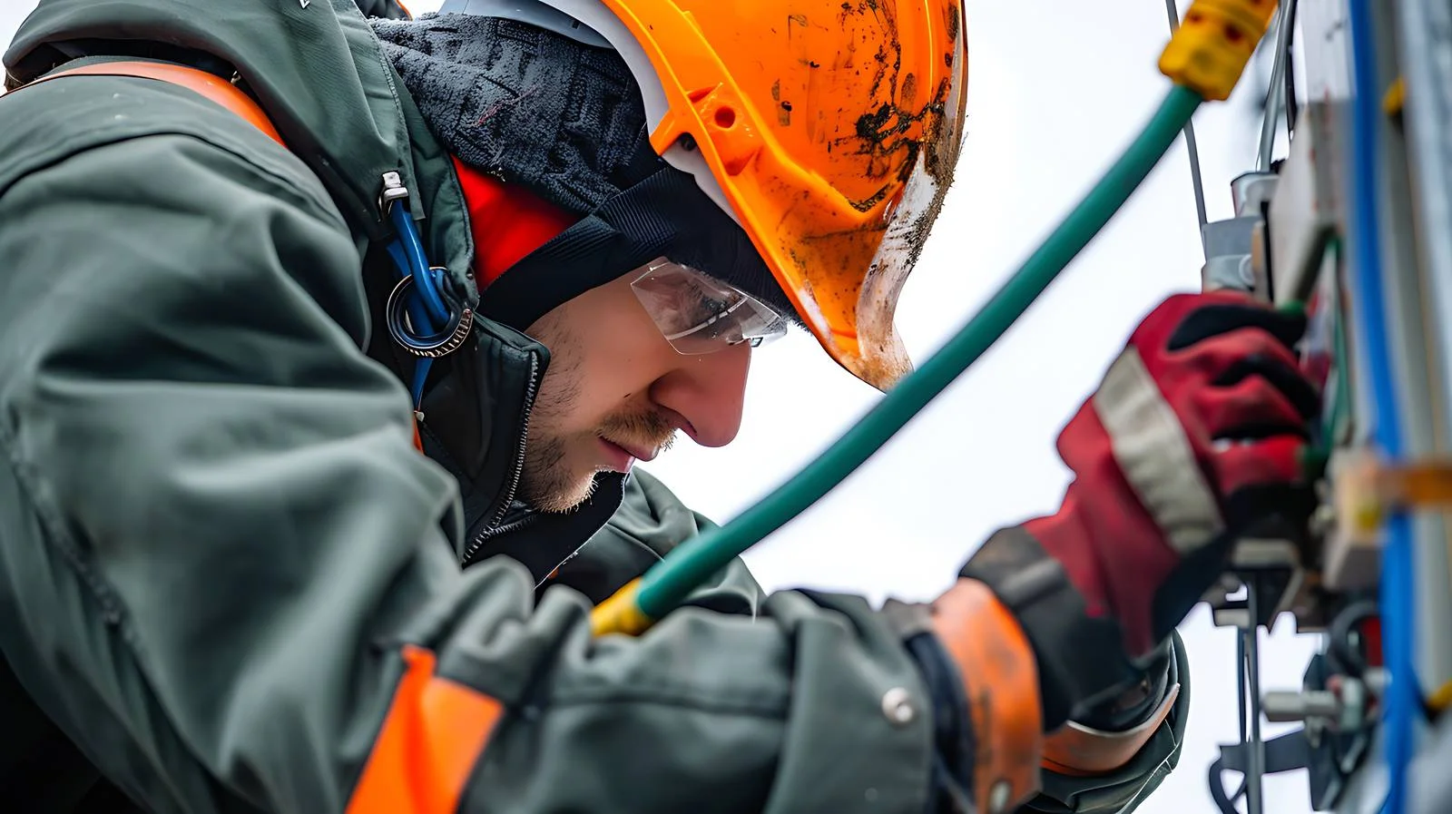 Inspecting Power Lines at Heat Exchanger Site — free download from Dotvec