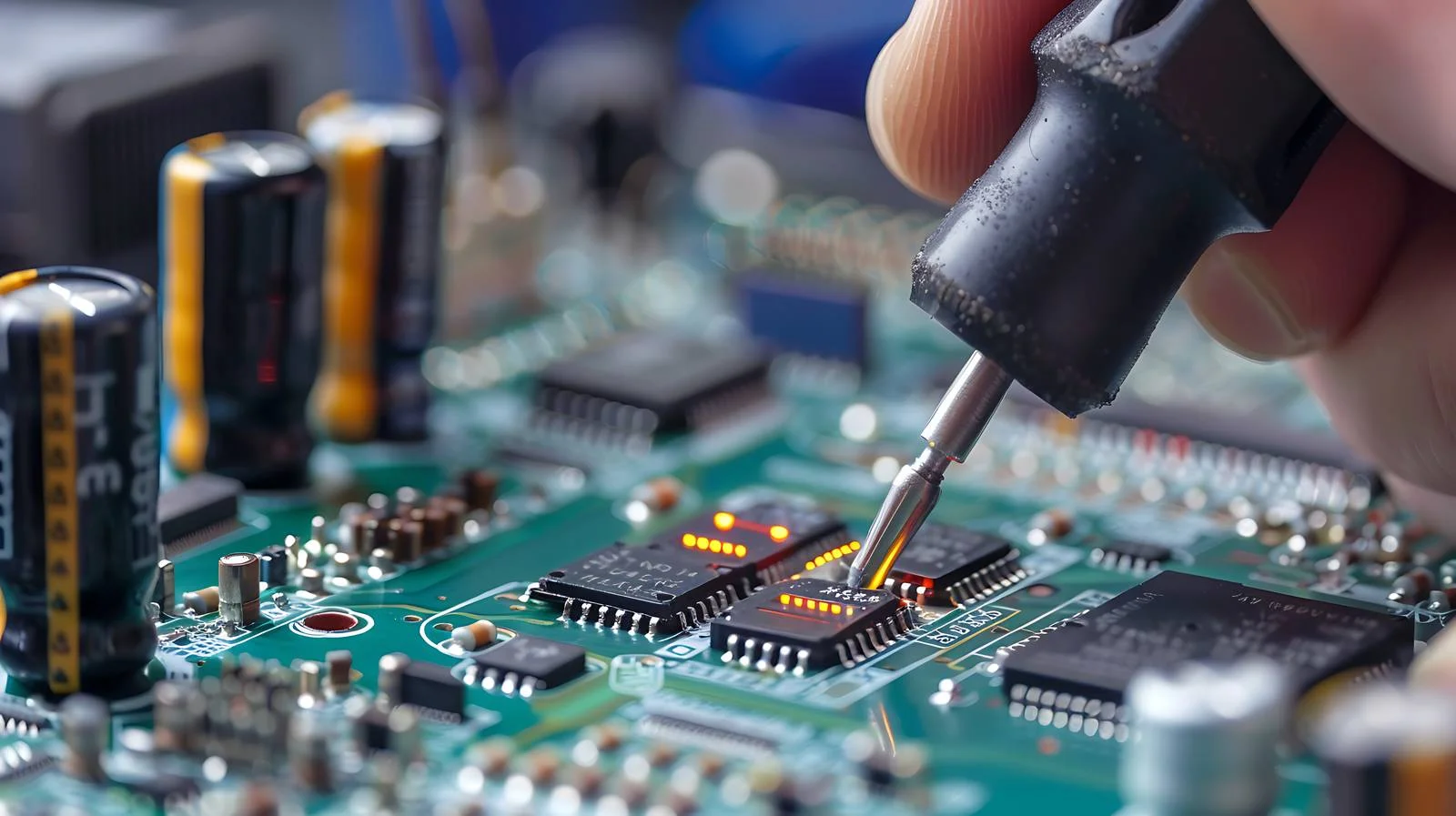 Proficient Technician Repairing Electronic Temperature Sensors — free download from Dotvec