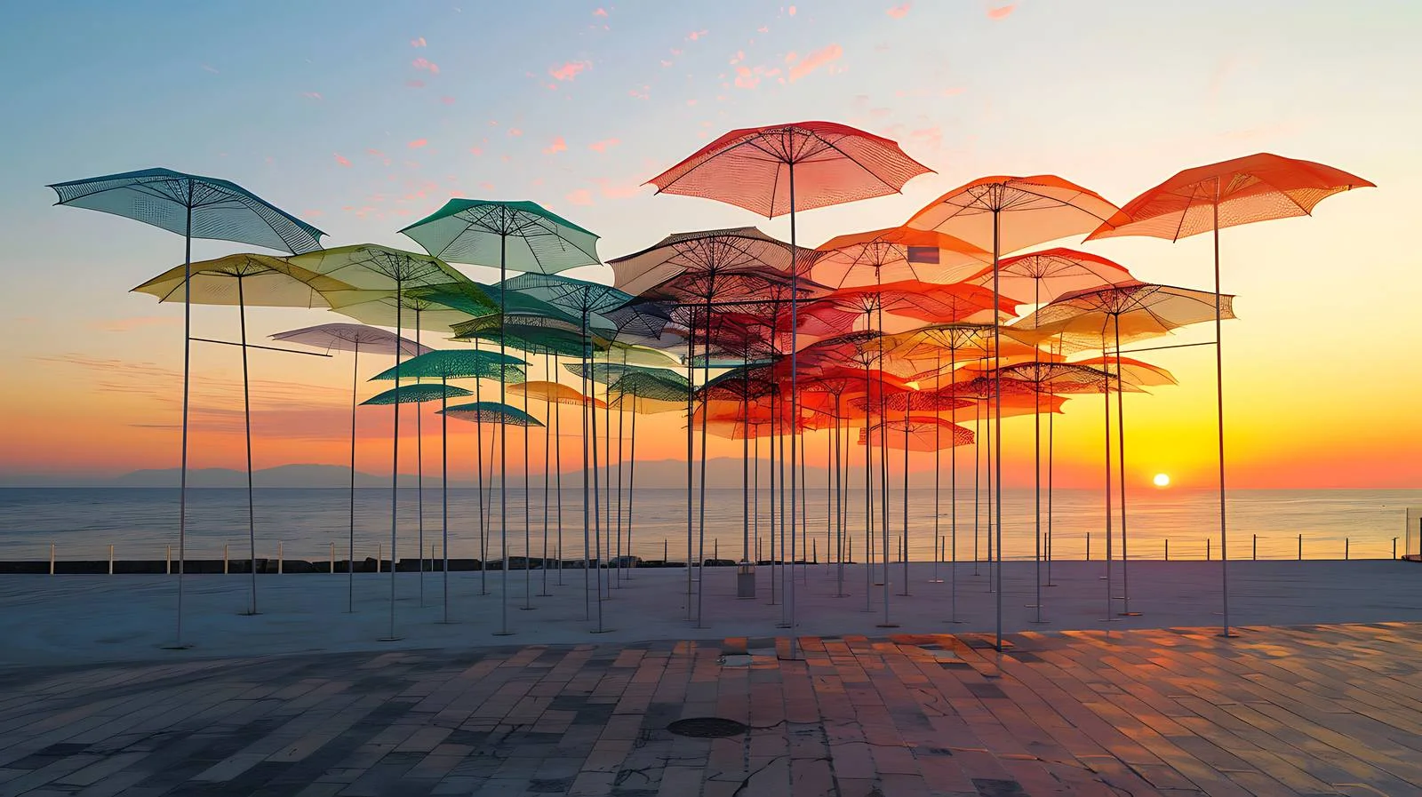 Art Installation Waterfront Umbrellas — free download from Dotvec