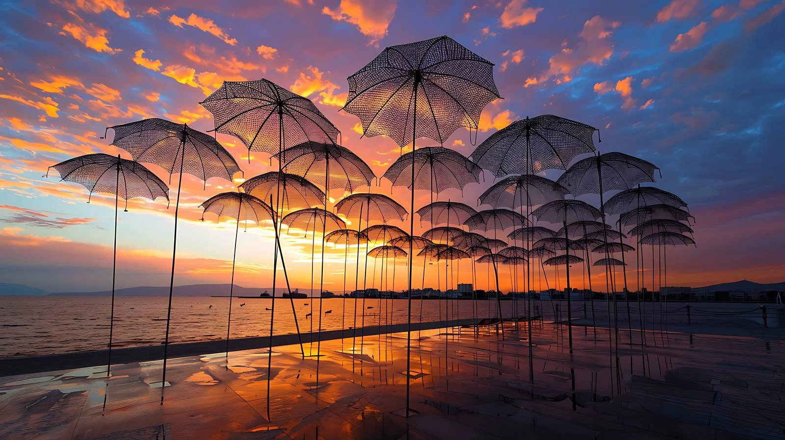 Vibrant Umbrellas Installation New Waterfront — free download from Dotvec