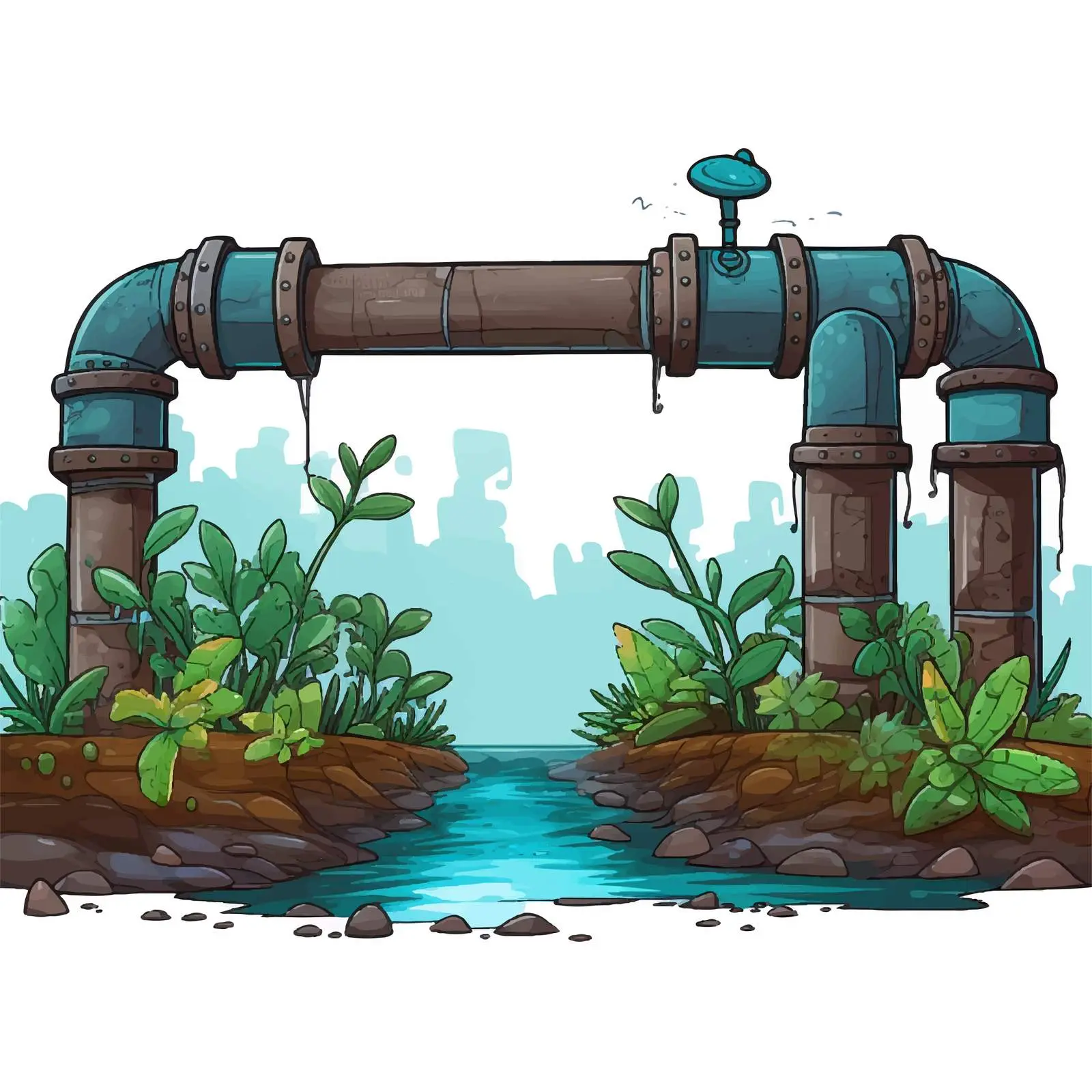 Underground Water Pipe System Vector Illustration — free download from Dotvec