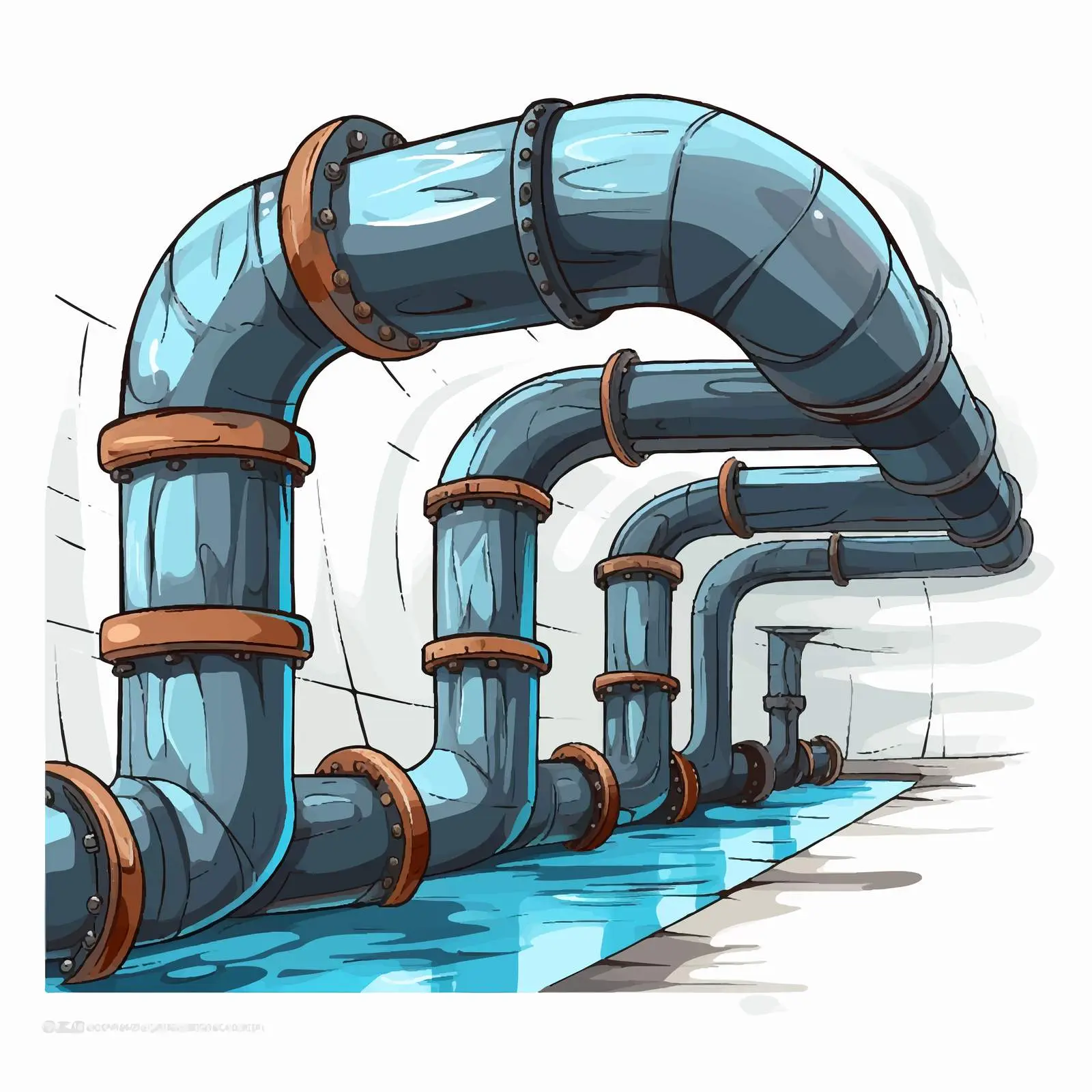 Underground Water Pipe System Vector Illustration – free resource management image from Dotvec
