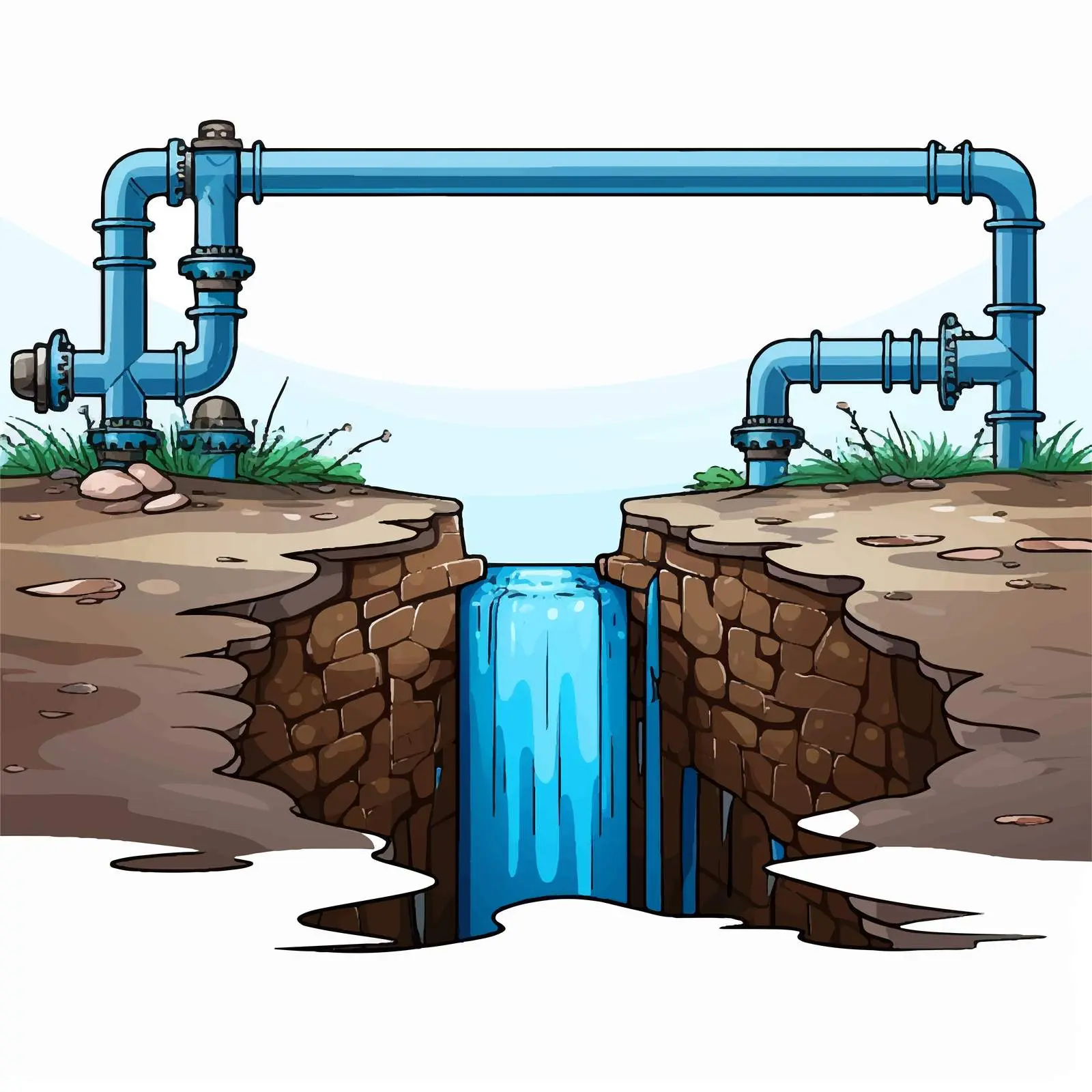 Underground Water Pipe System Vector Illustration — free download from Dotvec