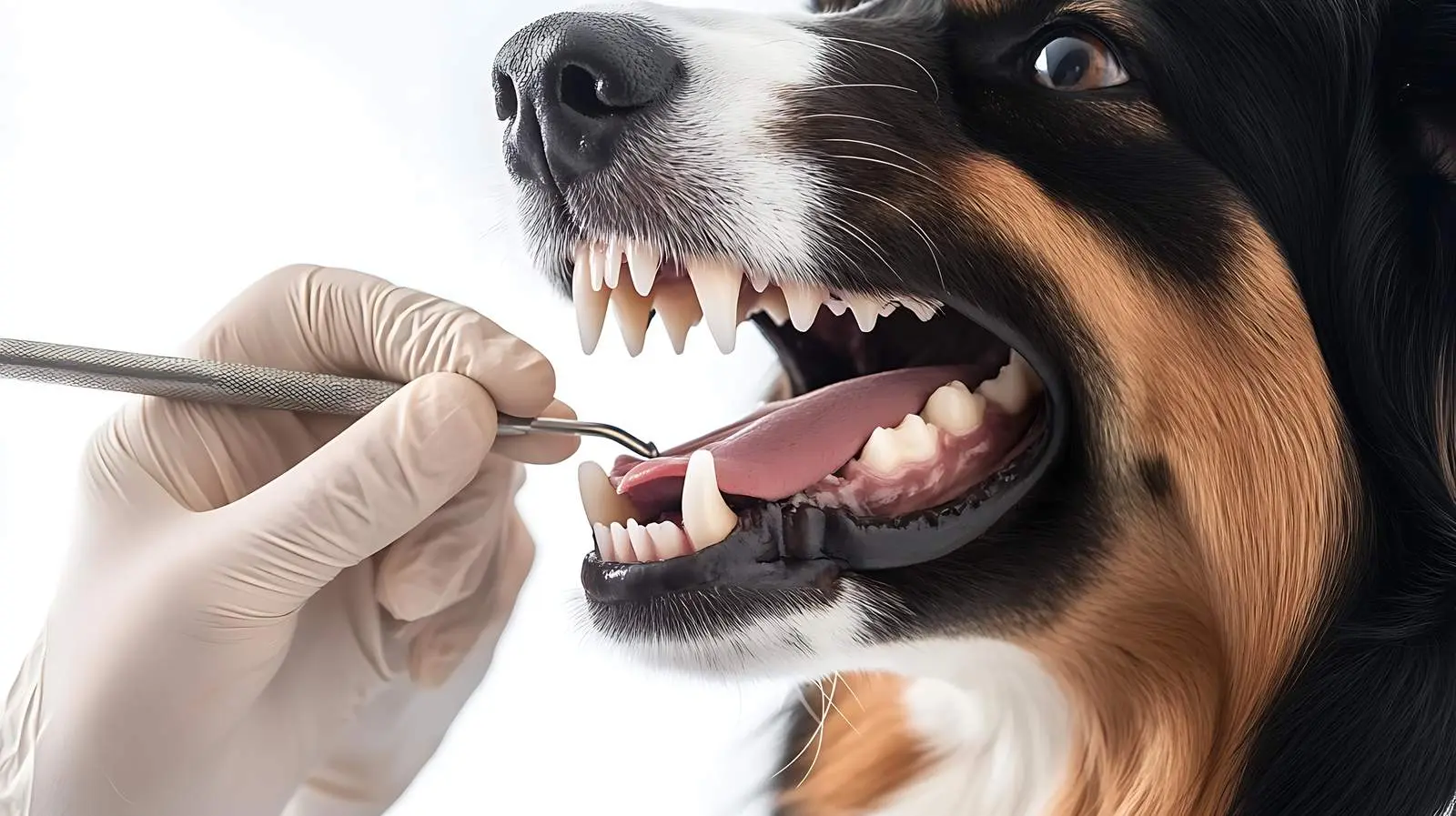 Veterinarian Inspecting Dog's Teeth on White Background – free cleaning image from Dotvec