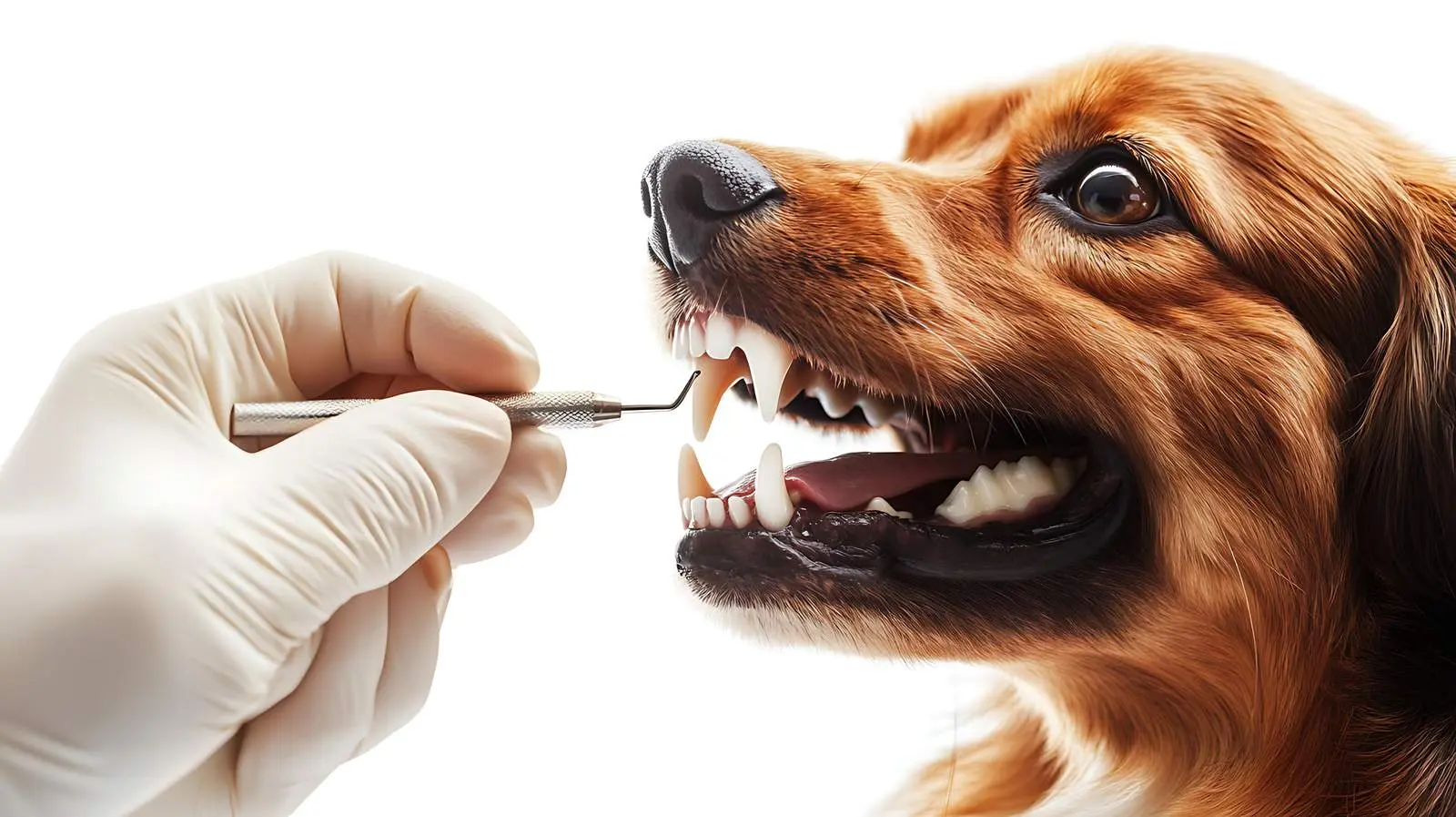 Veterinarian Examining Dog's Teeth on White Background — free download from Dotvec