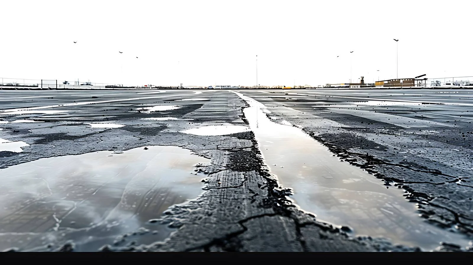 Glistening Wet Asphalt Near Hypermarket — free download from Dotvec