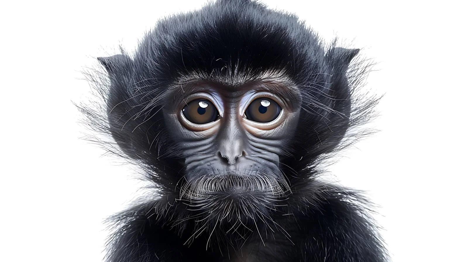 White-Cheeked Black Leaf Monkey in Wangping Nanc — free download from Dotvec