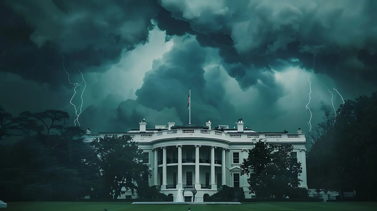 The White House Amid Dark Storm in Washington DC — free download from Dotvec