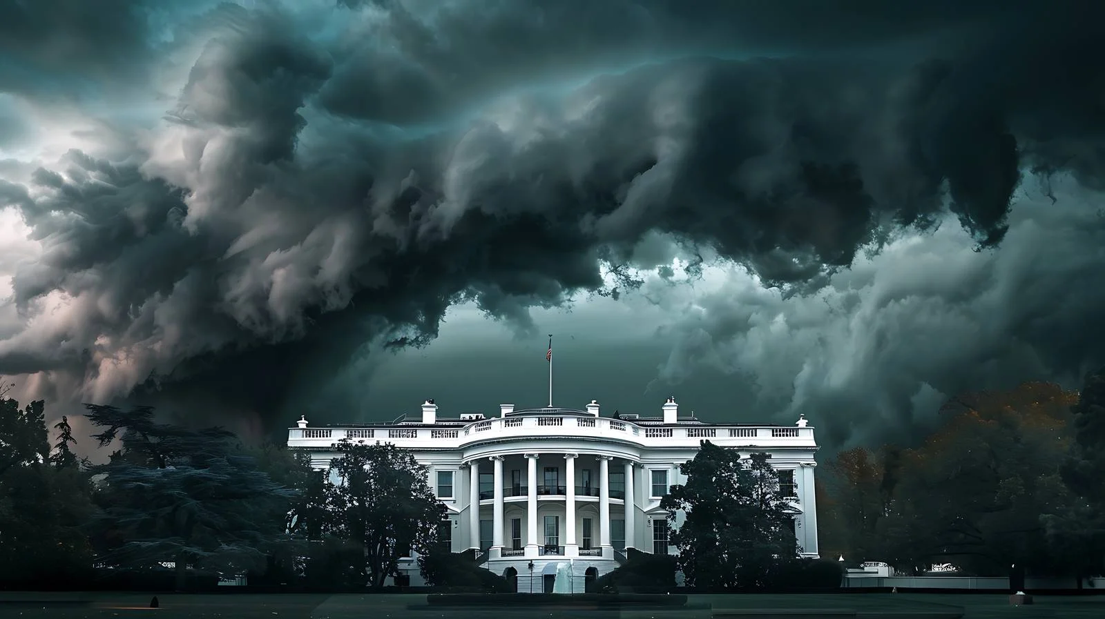White House in Washington DC amidst storm – free president image from Dotvec