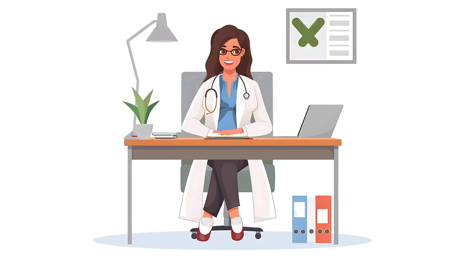 Doctor's Wife at Office Desk Isolated Image — free download from Dotvec