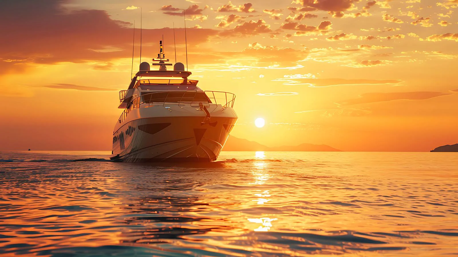 Luxury Yacht Silhouetted by Sunset Glow — free download from Dotvec