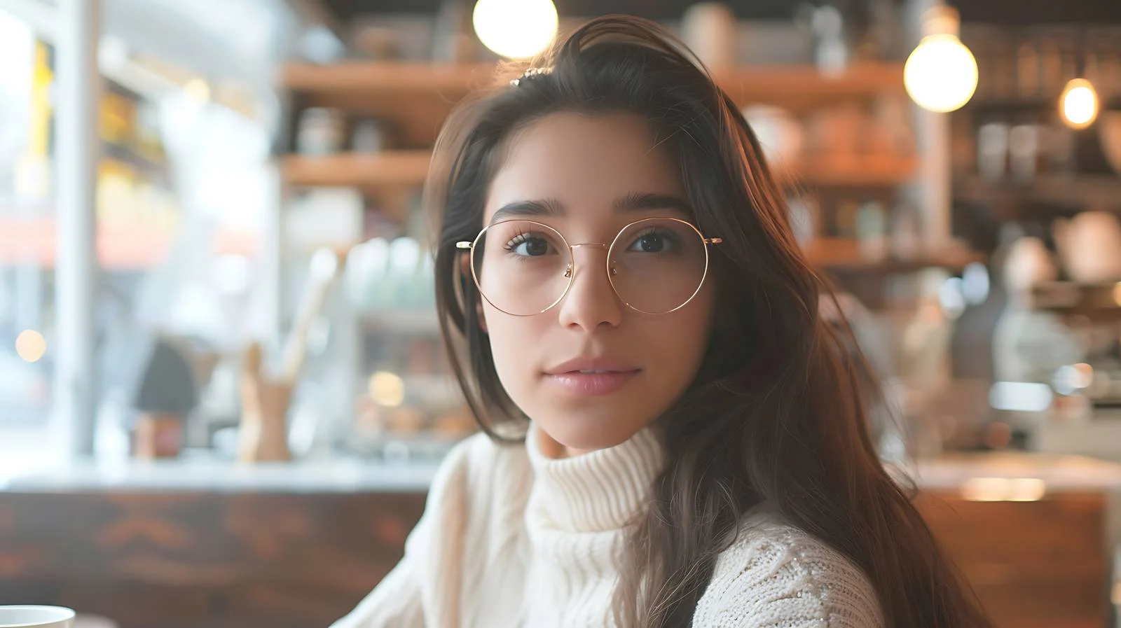 Young Woman Coffee Shop Portrait — free download from Dotvec