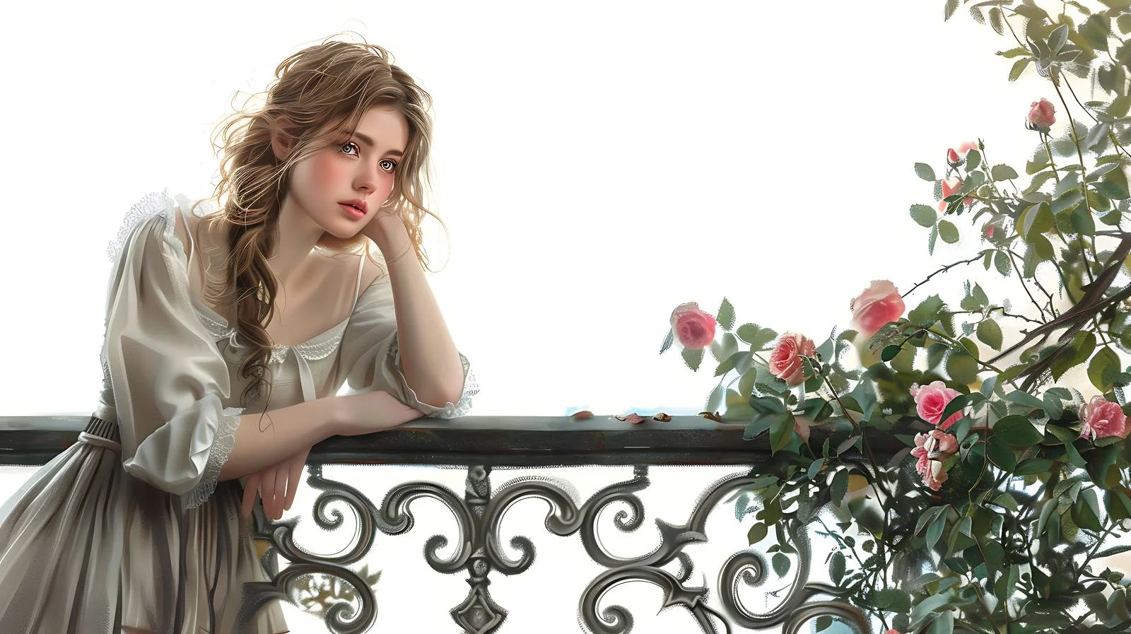 Serene Woman on Terrace — free download from Dotvec