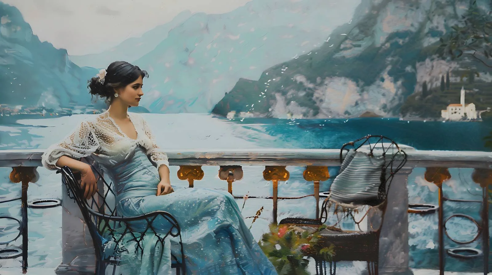 Serene Young Woman on Isolated Terrace — free download from Dotvec