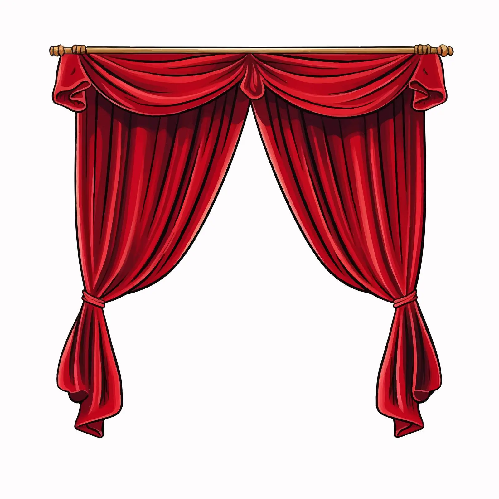 Theater Curtain Line Vector Illustration — free download from Dotvec