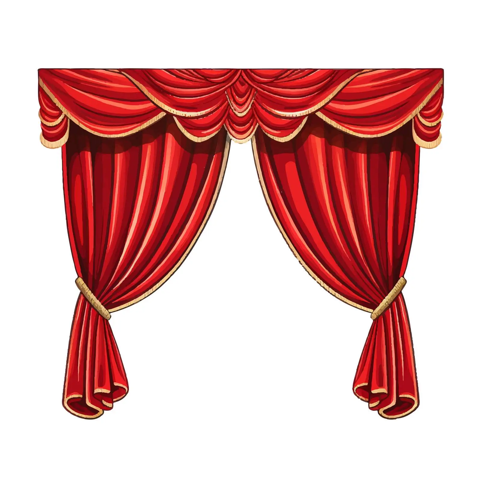 Theater Curtain Line Vector Illustration — free download from Dotvec