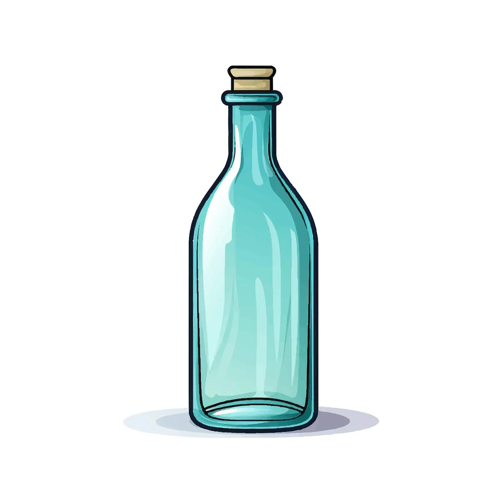 Cartoon Thin Bottle Vector Illustration — free download from Dotvec