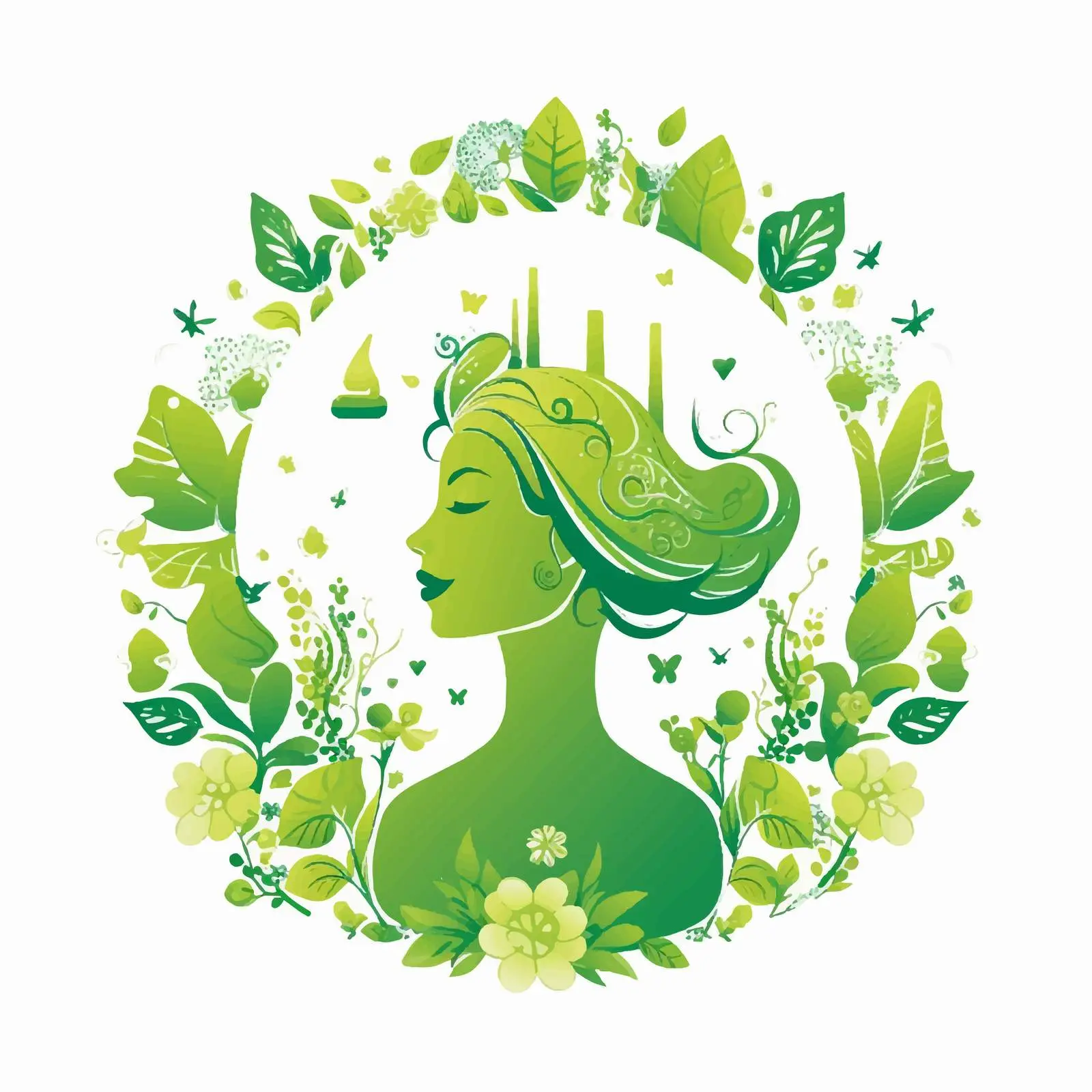 Think Green Cartoon Vector Illustration – free animated design image from Dotvec