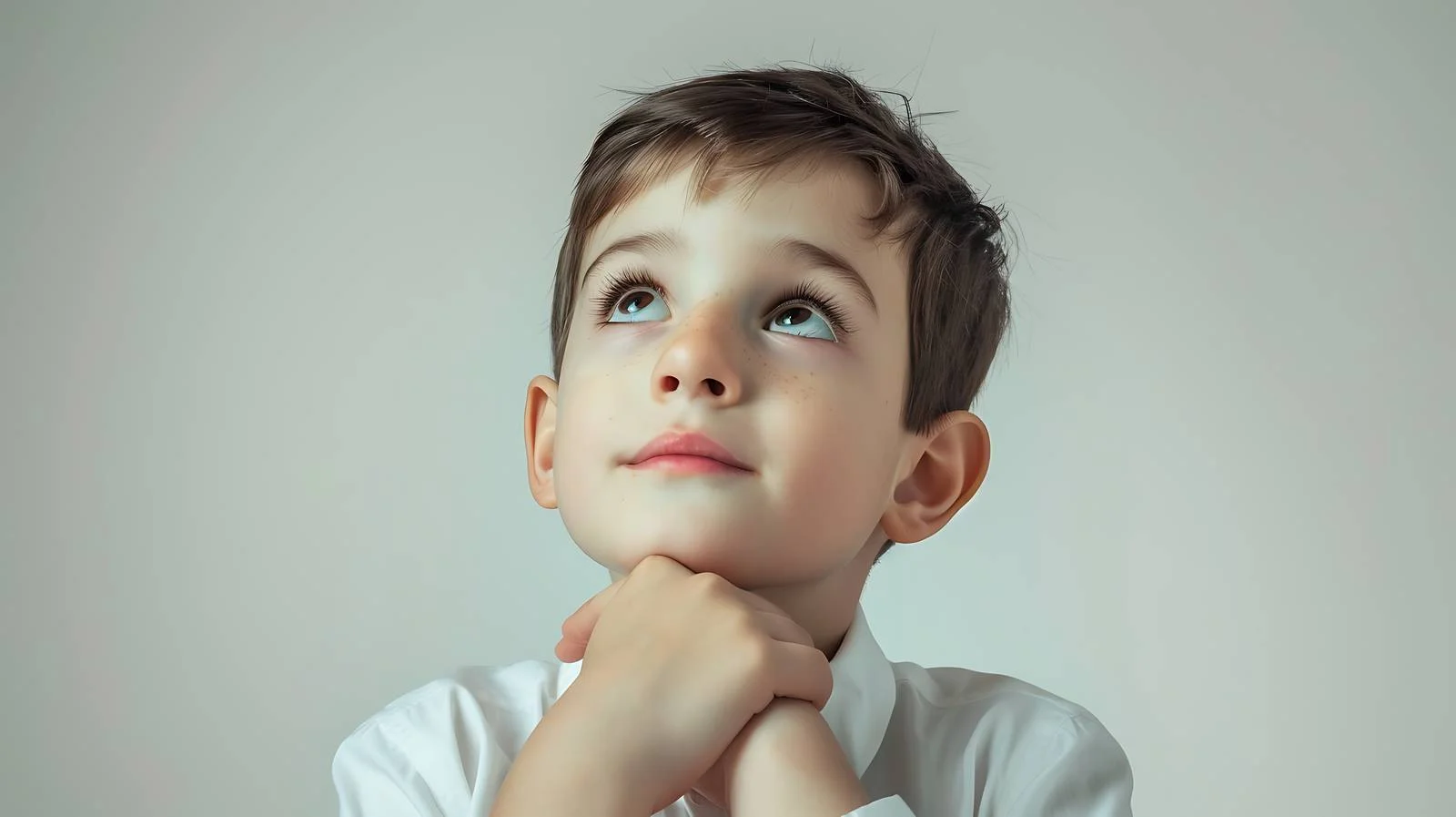 Contemplative Youngster on Bright Background — free download from Dotvec