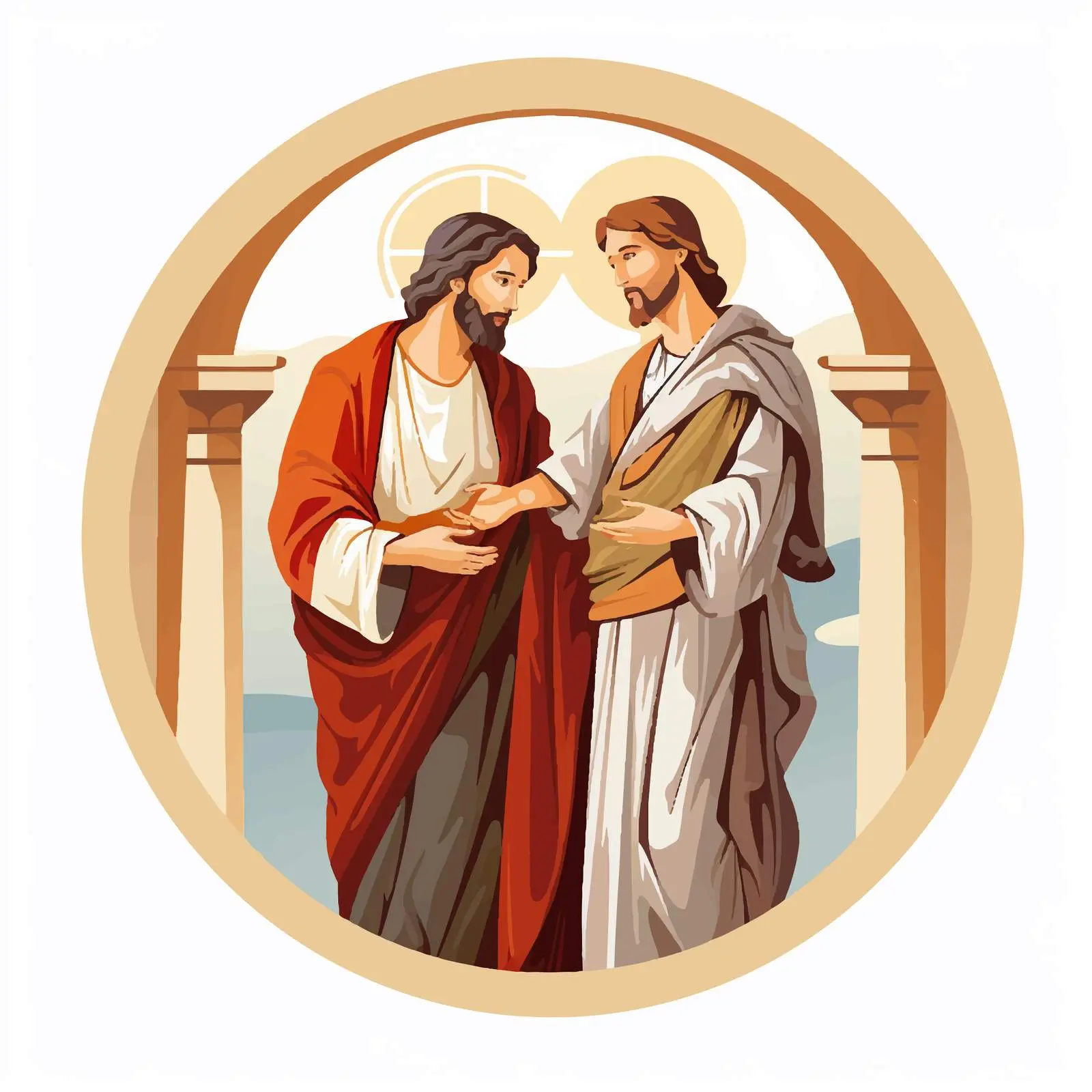 Doubting Thomas Christian Illustration Vector — free download from Dotvec
