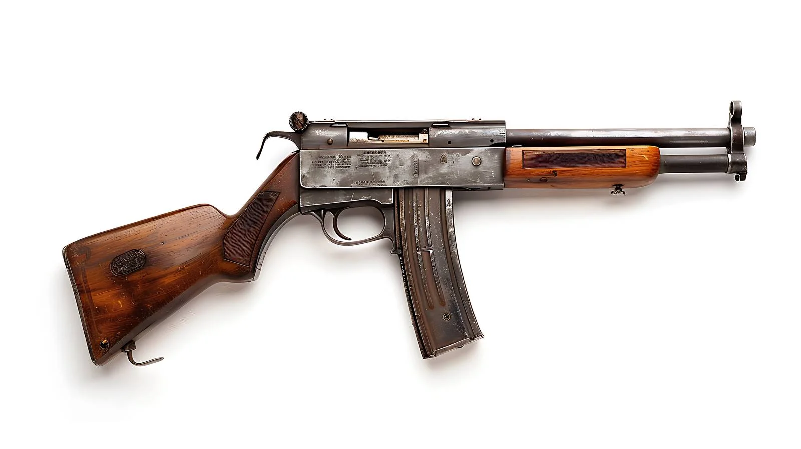 Vintage WWII Thompson Submachine Gun Isolated — free download from Dotvec