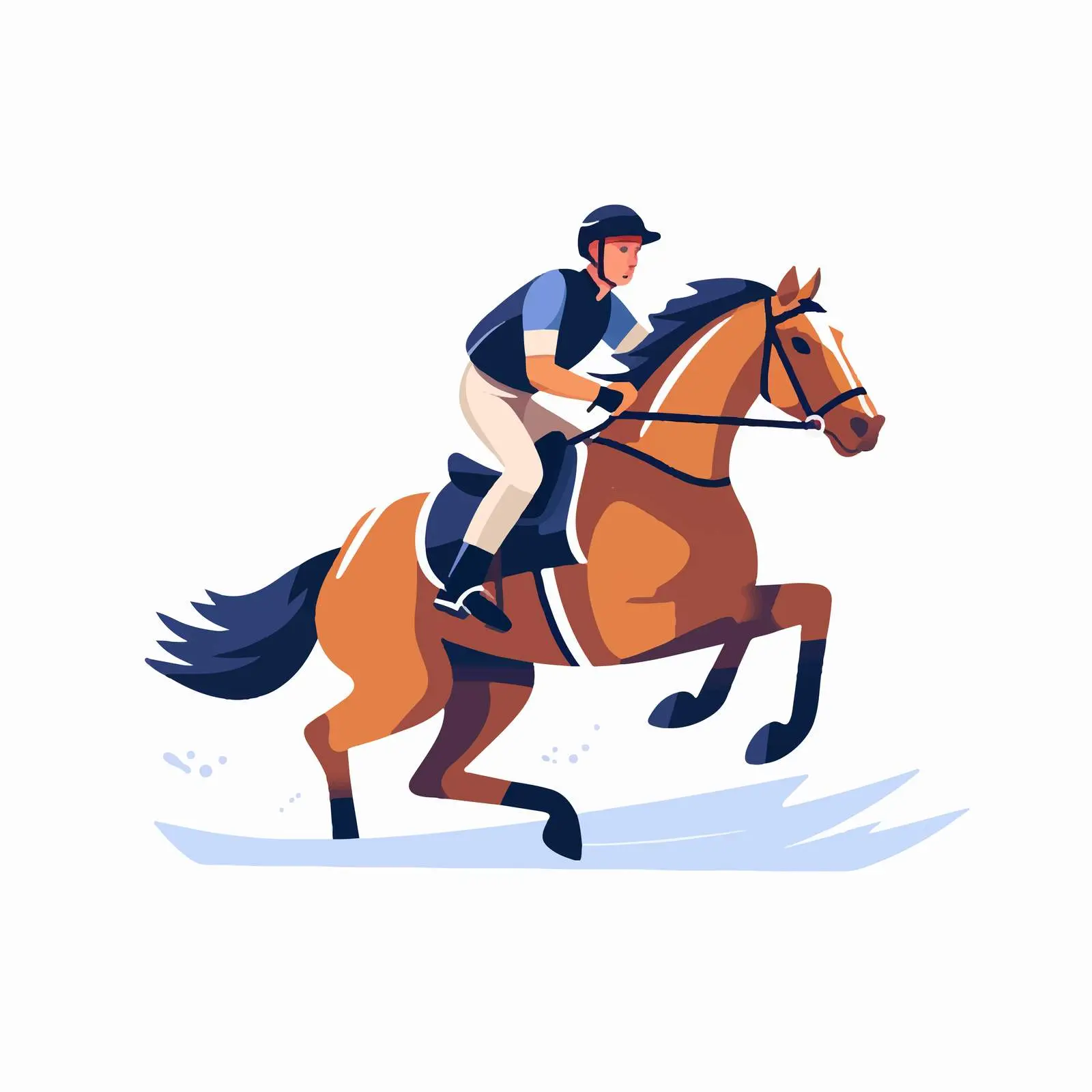 Thoroughbred Horse Racing Flat Vector Illustration — free download from Dotvec