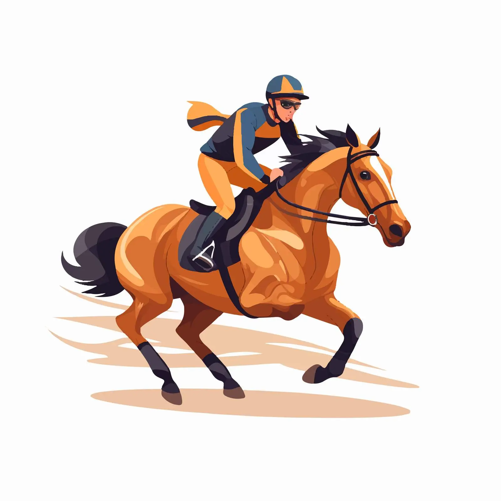 Thoroughbred Horse Racing Vector Illustration — free download from Dotvec