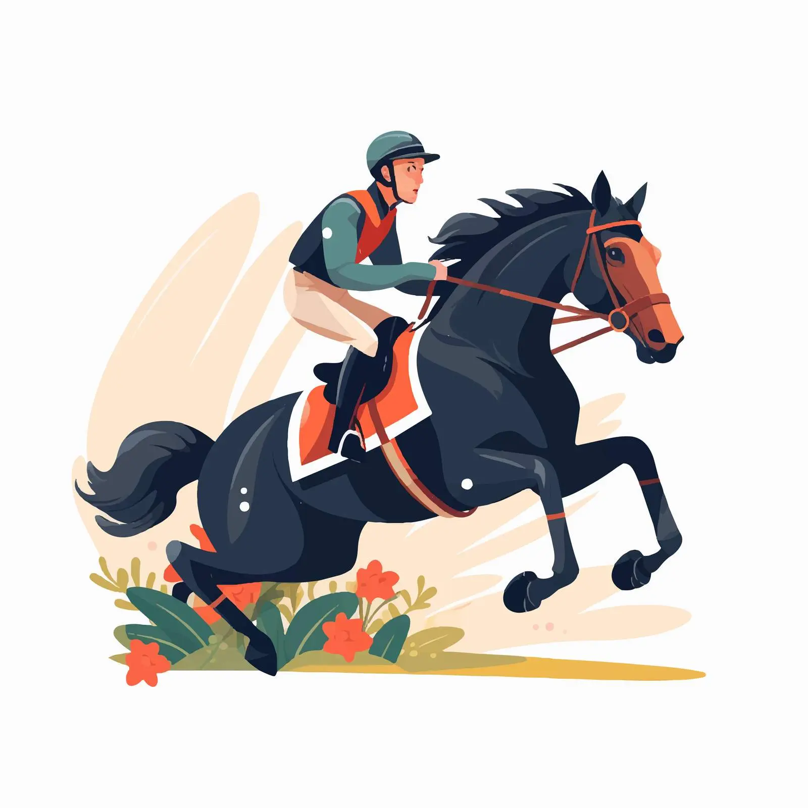 Thoroughbred Horse Racing Vector Illustration – free adrenaline image from Dotvec