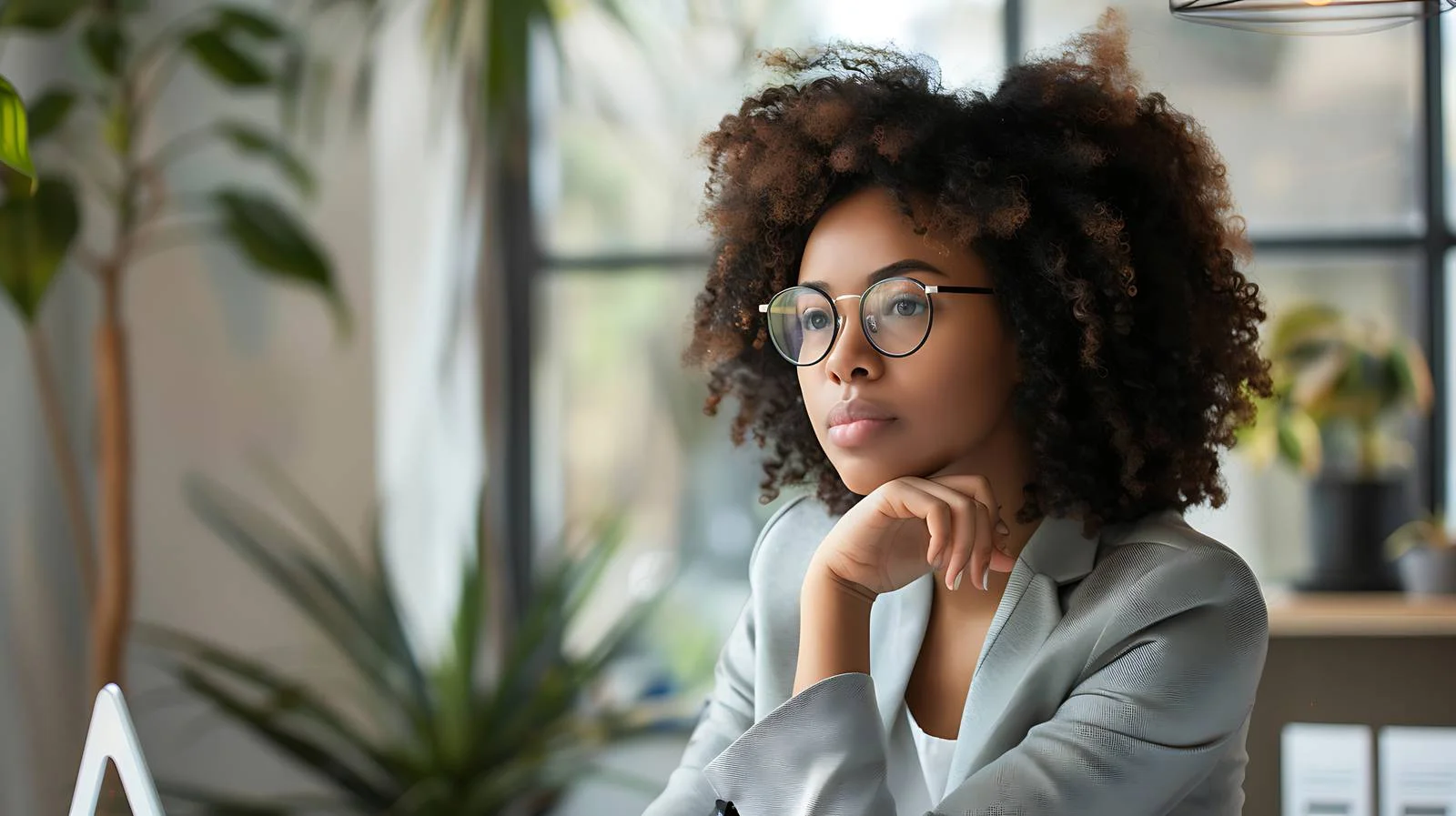 Contemplative Office Businesswoman — free download from Dotvec