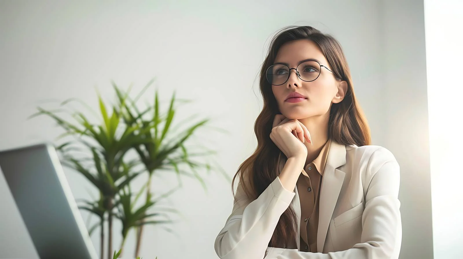 Pensive Office Businesswoman — free download from Dotvec