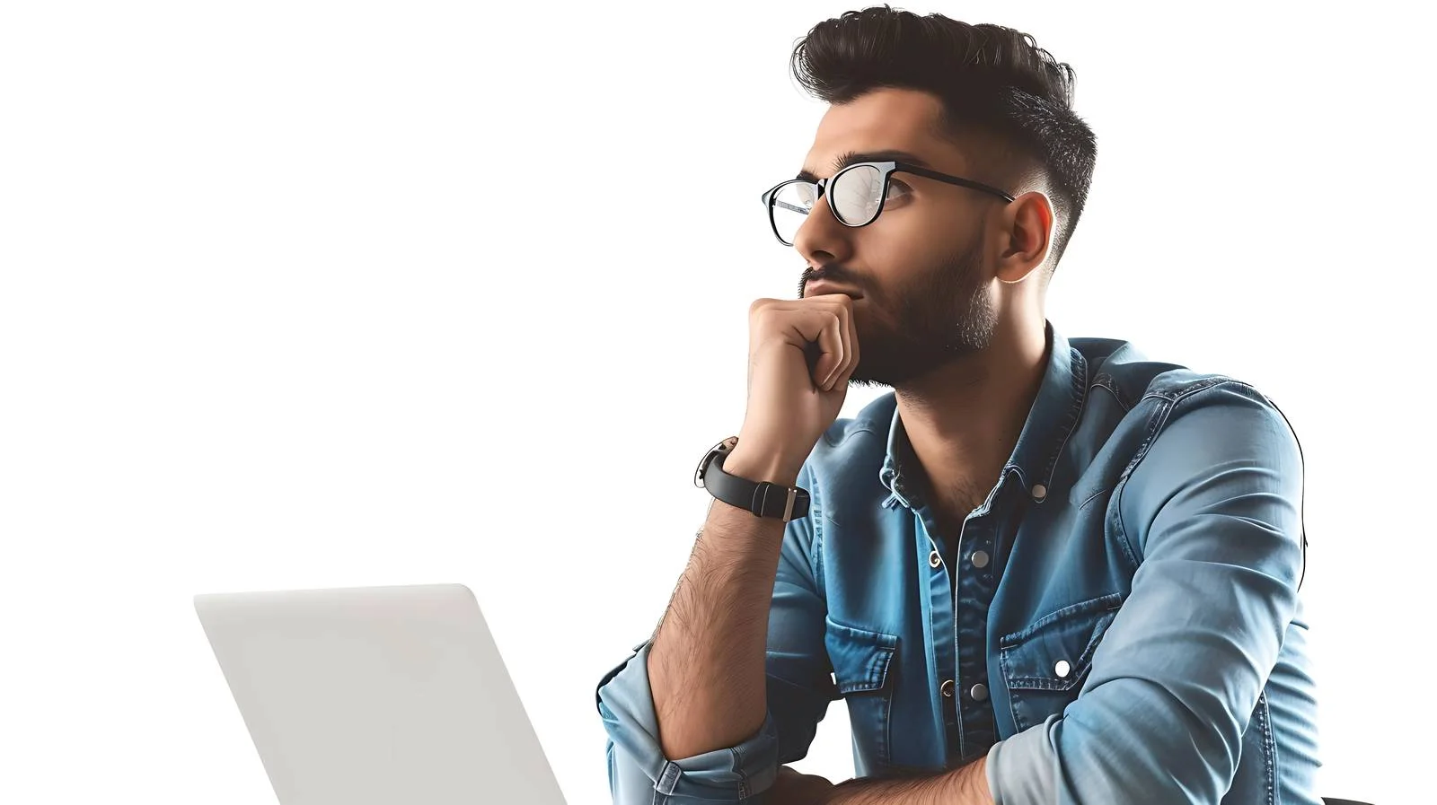 Focused Supervisor with Laptop in Industry — free download from Dotvec