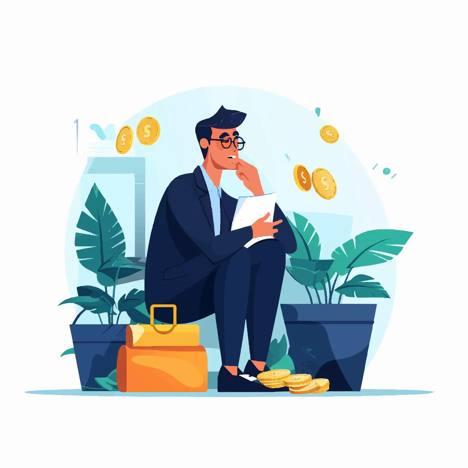 Man Carrying Bag of Cash to Bank — free download from Dotvec