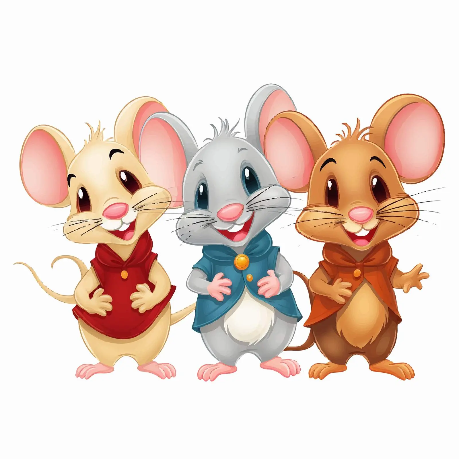 Three Cartoon Mice Beside Empty Sign Vector — free download from Dotvec