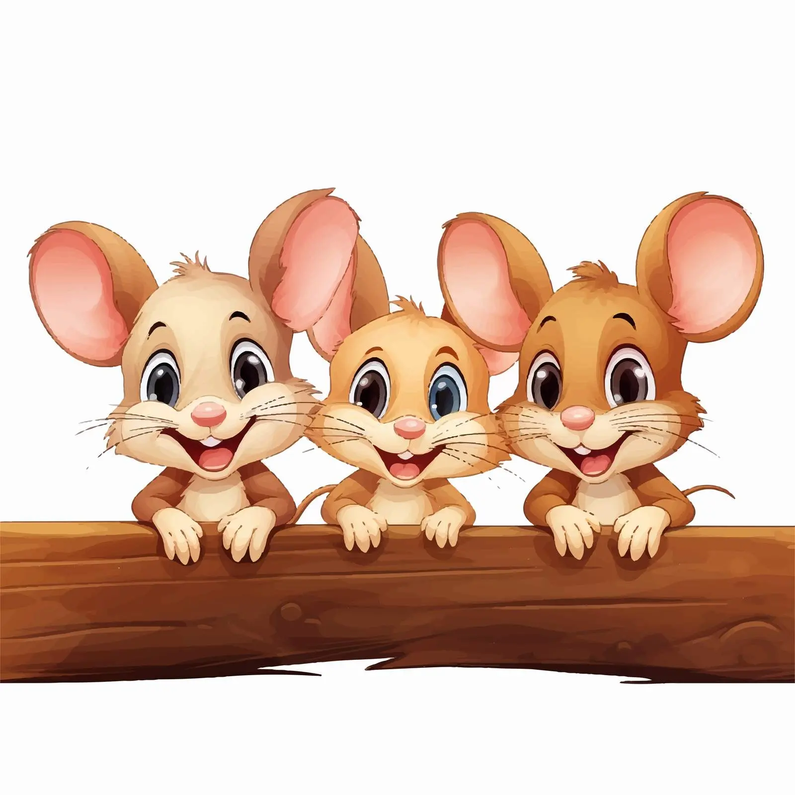 Three Cartoon Mice Beside Empty Sign Vector – free signboard vector image from Dotvec