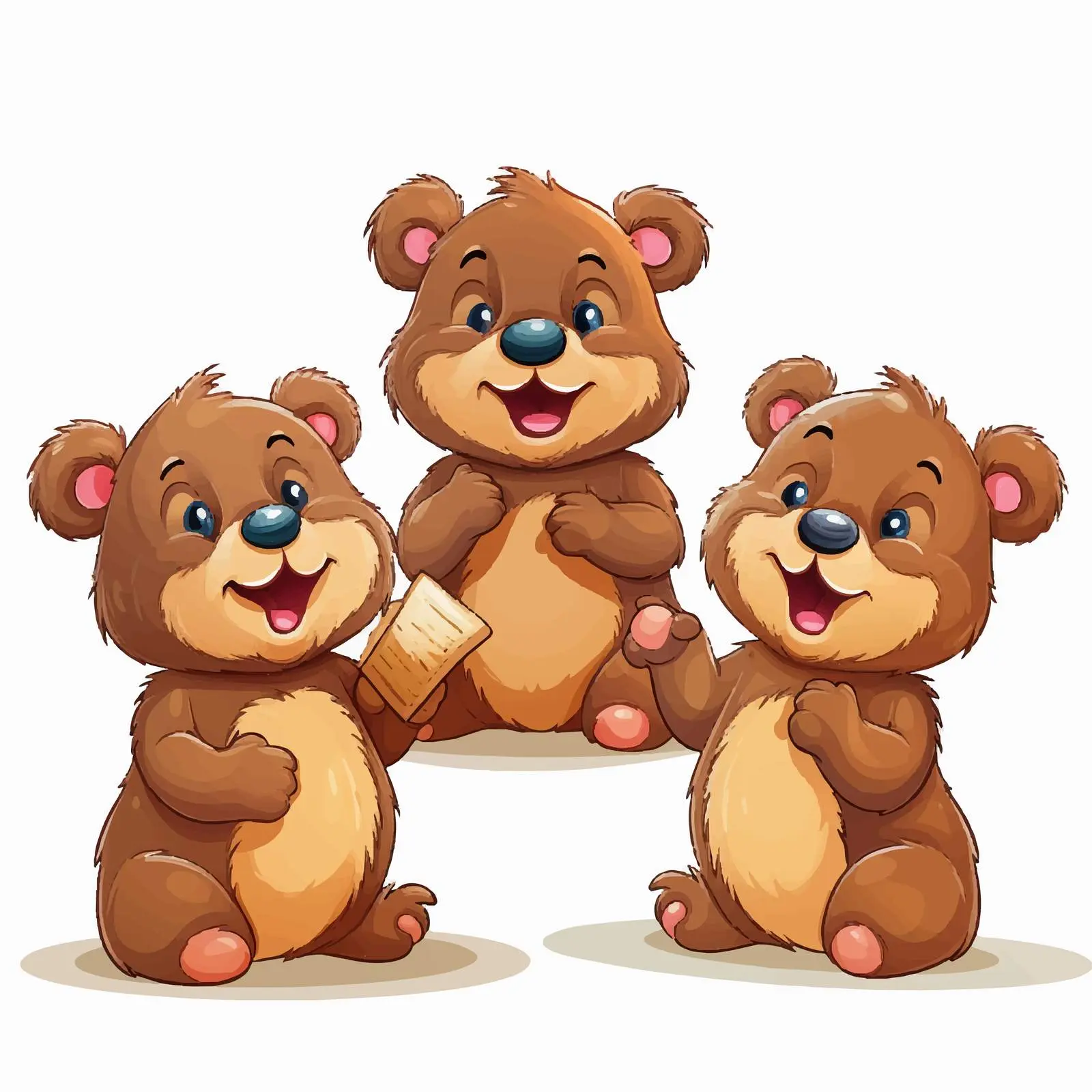 Cheerful Bears with Blank Wooden Signs Vector – free signboard vector image from Dotvec