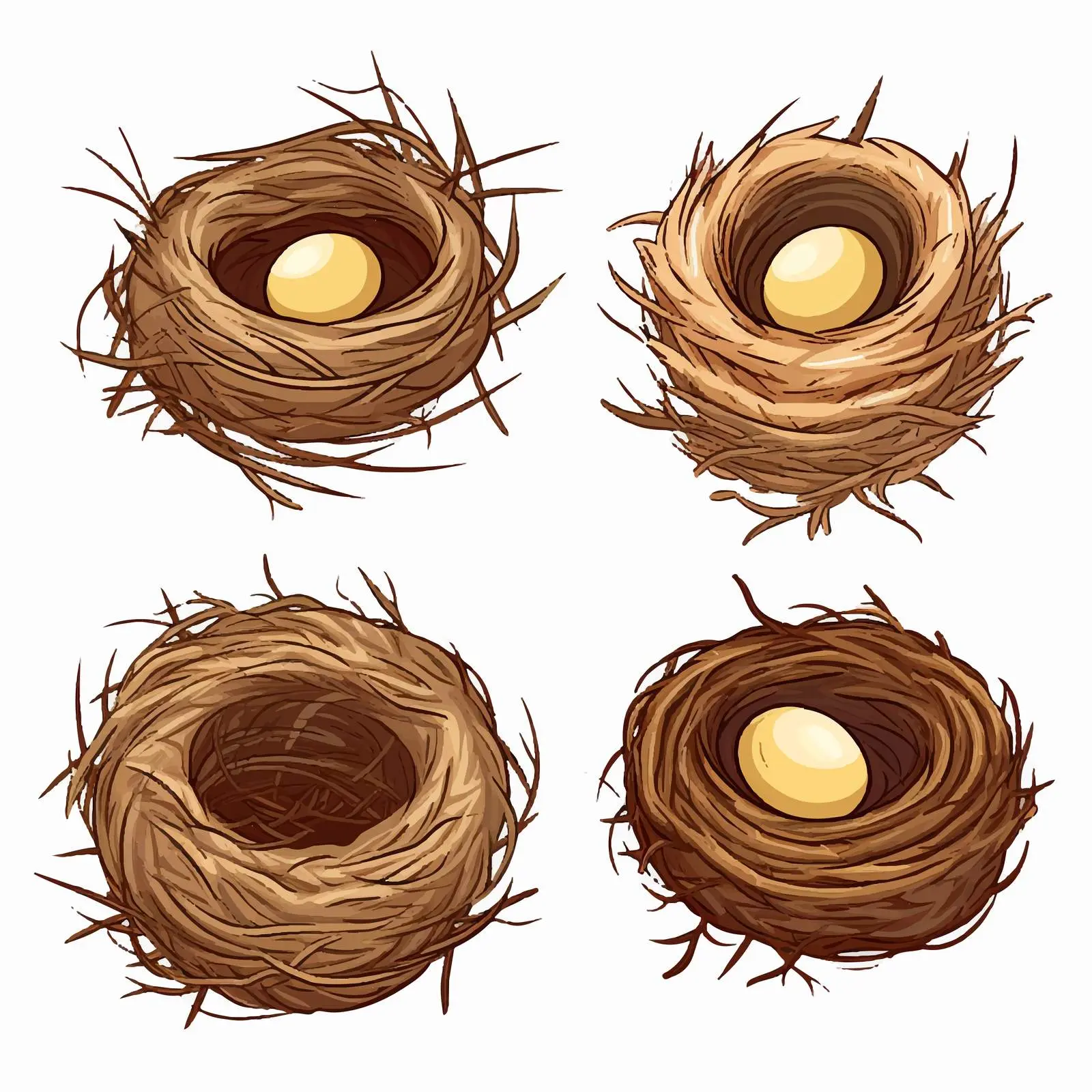Types of Bird Nests Vector Illustration — free download from Dotvec