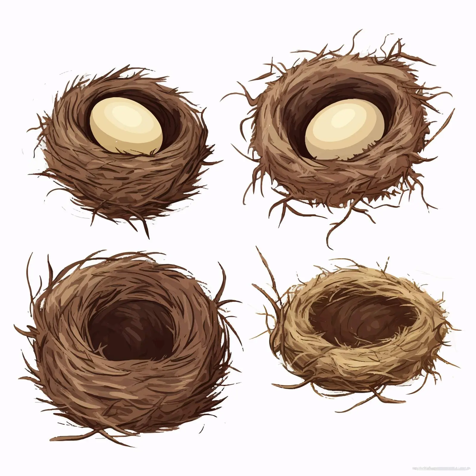 Illustration of Three Bird Nest Types — free download from Dotvec