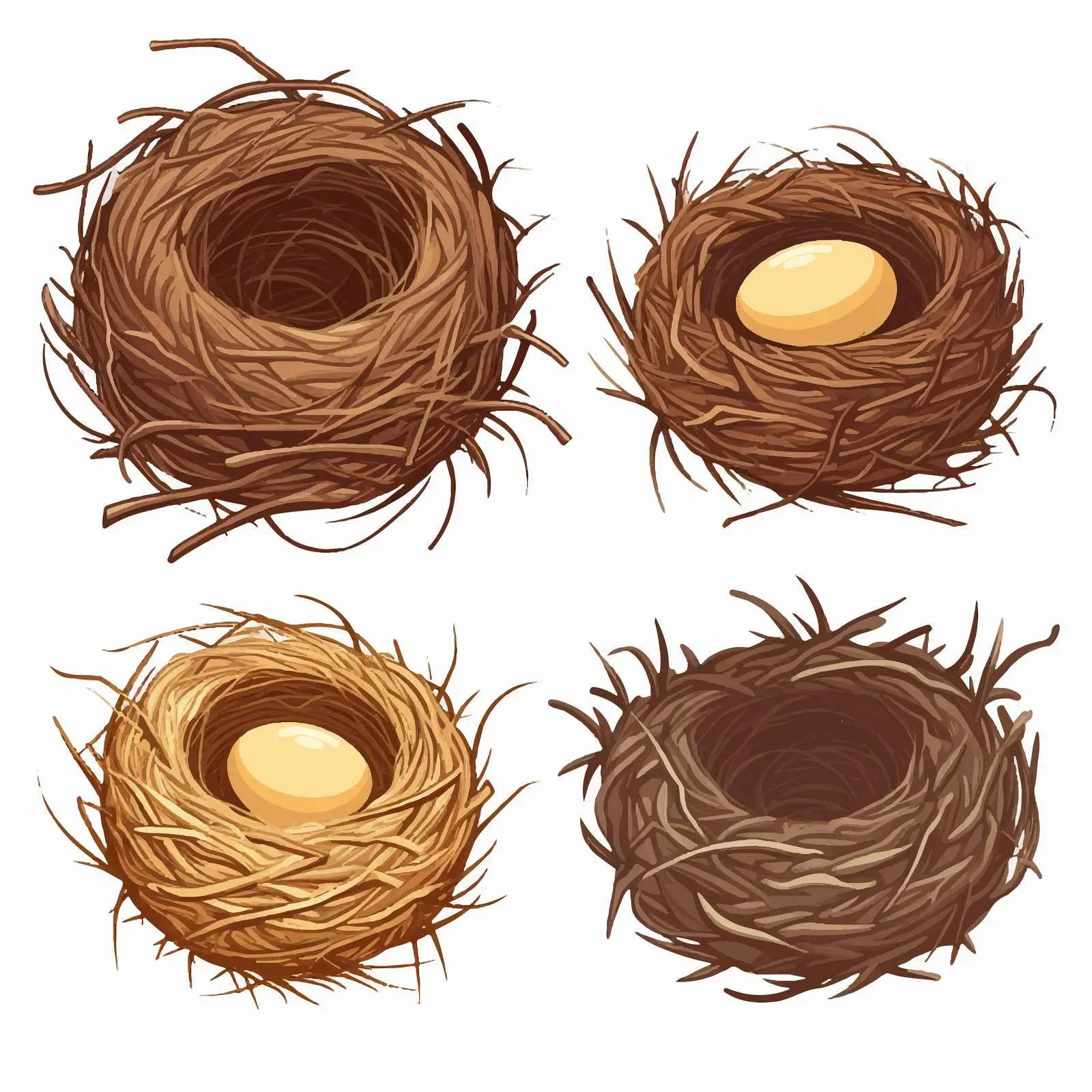 Illustration of Three Bird Nest Types — free download from Dotvec