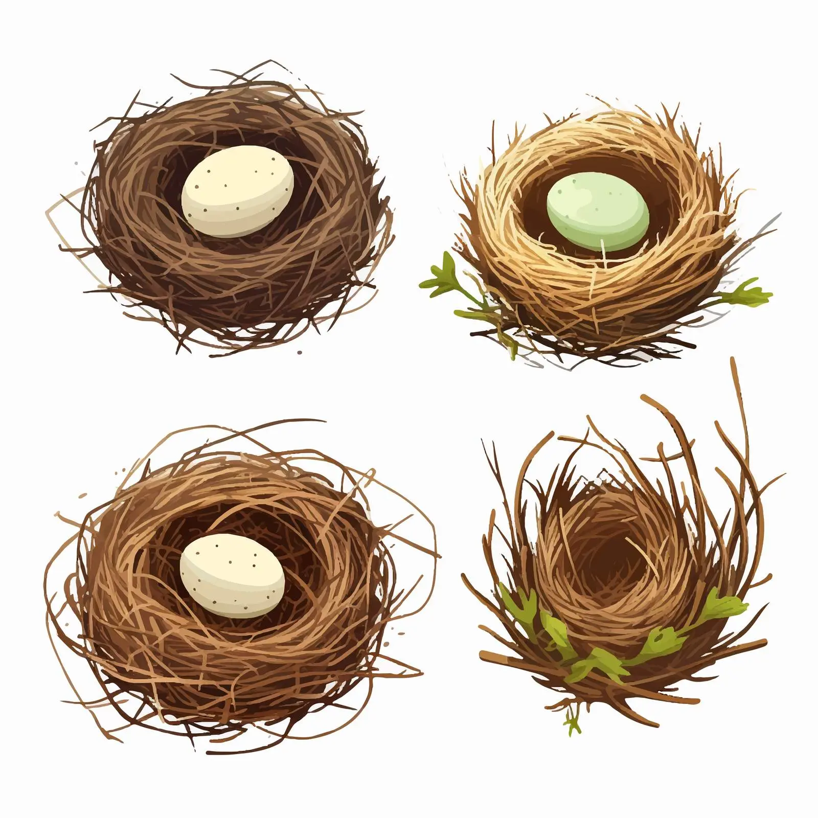 Three Types of Bird Nests Illustration — free download from Dotvec