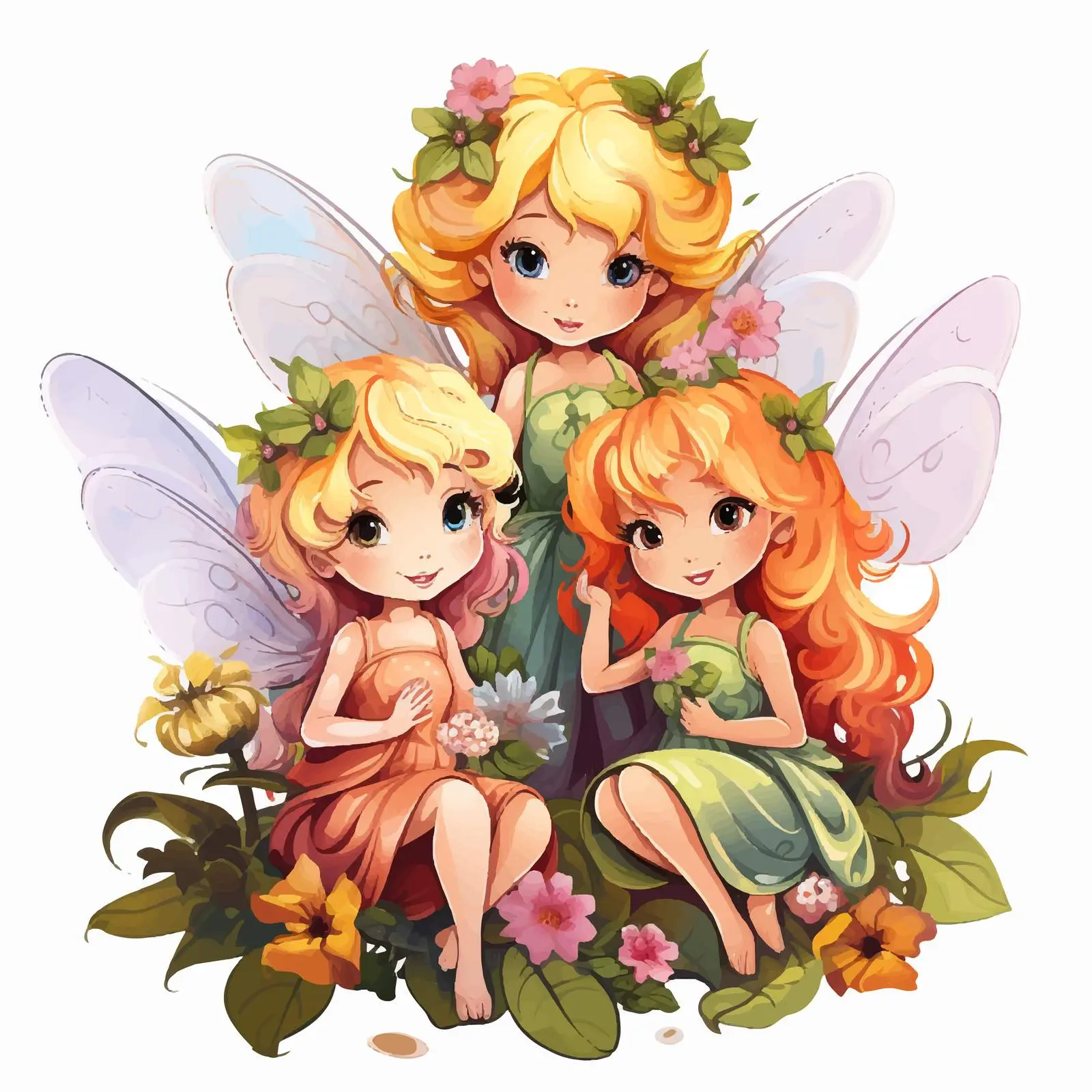 Fairy and Flower Vector Illustration — free download from Dotvec