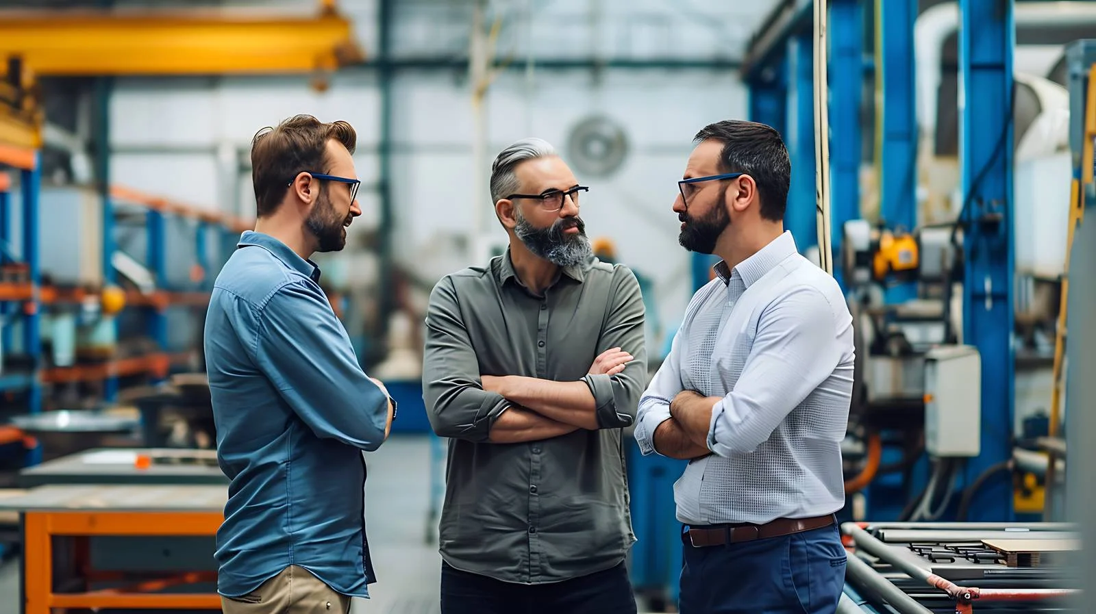 Supervisors inspecting factory shop floor operations — free download from Dotvec