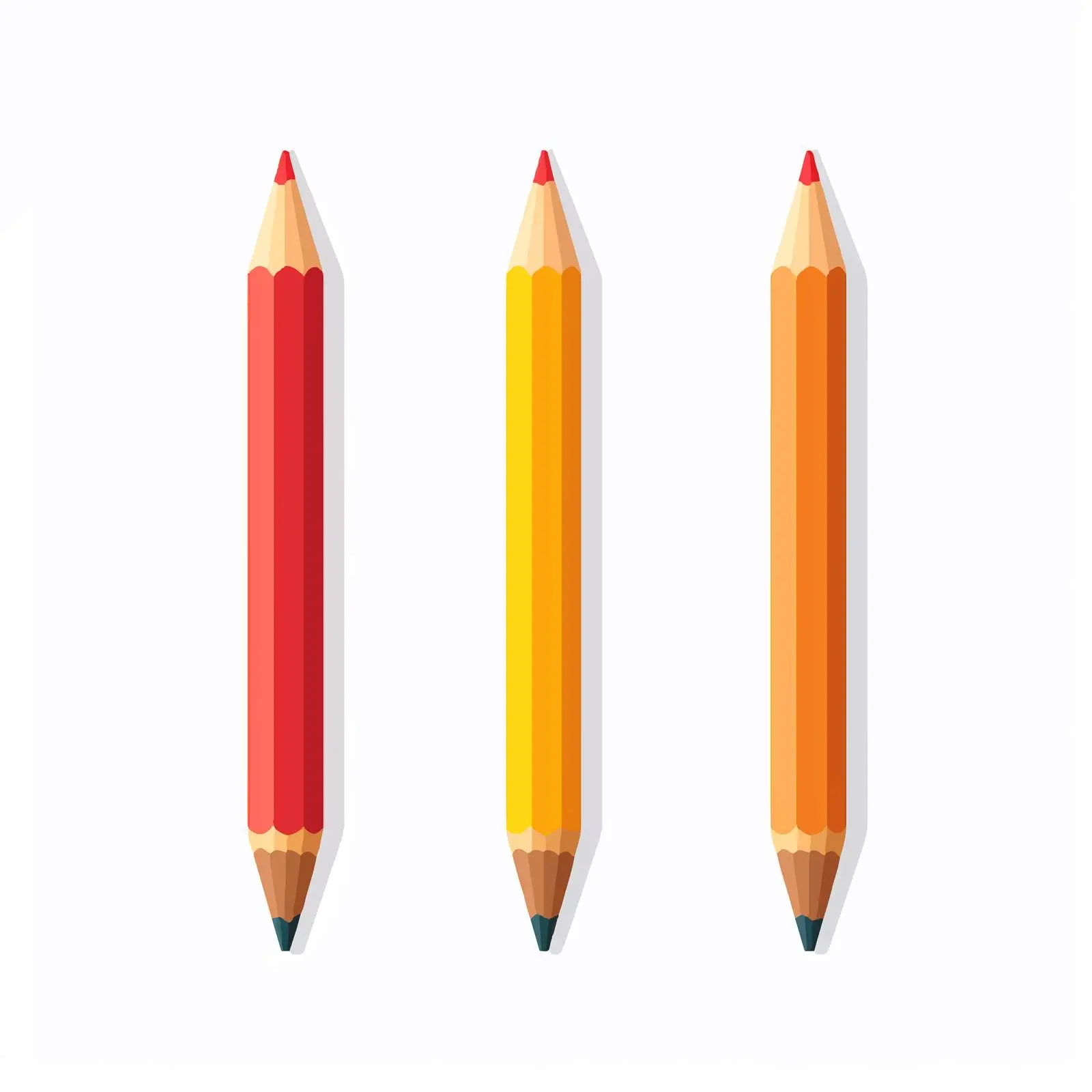 Three Pencil Vector Illustration on White Background — free download from Dotvec