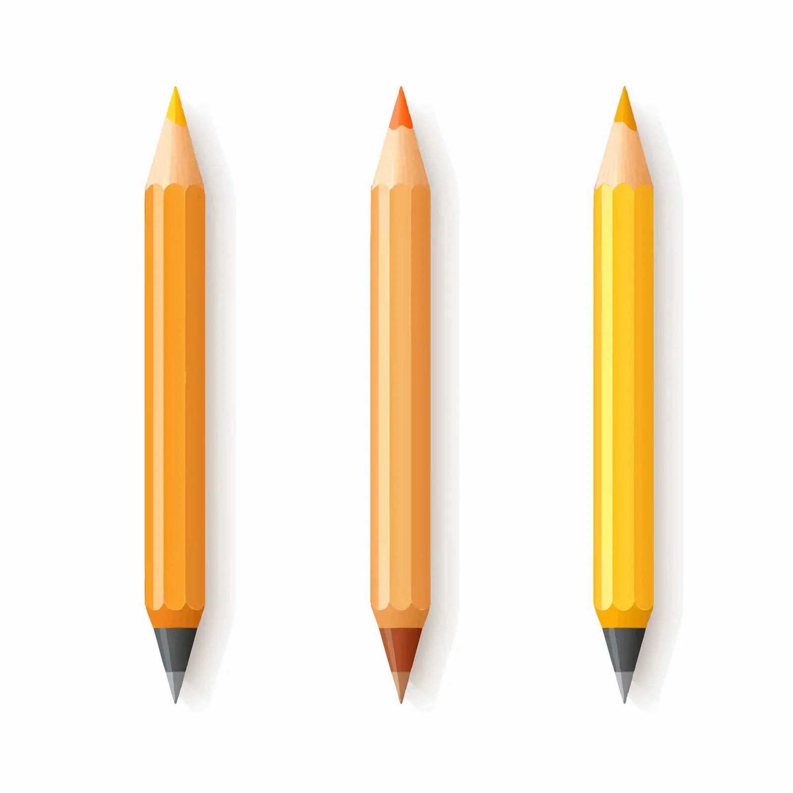 Three Pencil Vector Illustration on White Background — free download from Dotvec